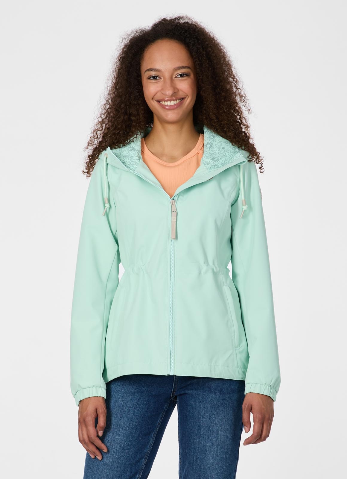 Ragwear Parka »DANKKA« mit Kapuze Mit Kordelzug, geblümtem Futter und reflektierenden Kordeln