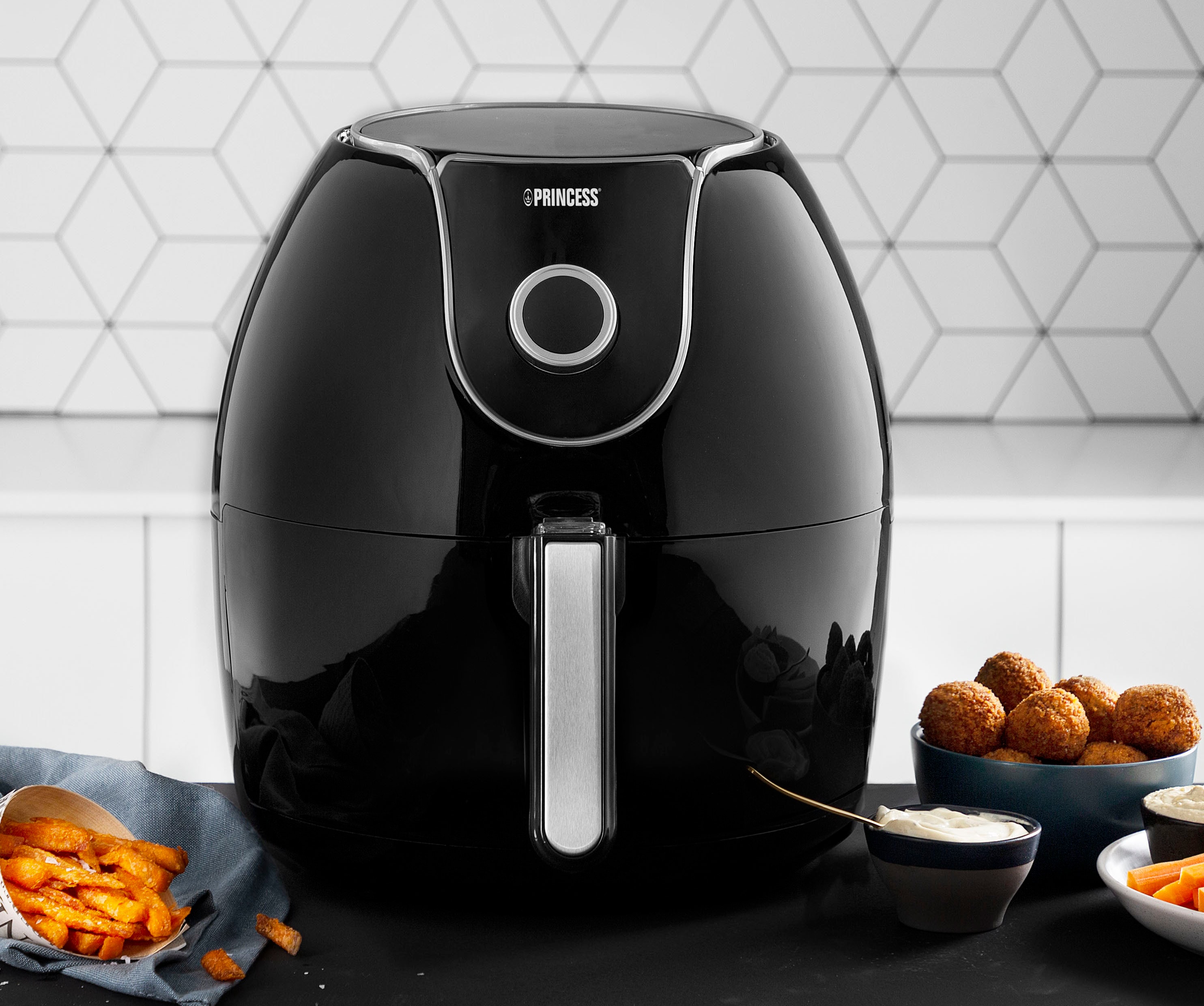 Princess Heißluftfritteuse »XXL 182055« 1700 W Fassungsvermögen 5,2 l digitales Display mit 8 Programmen, 5,2L in schwarz