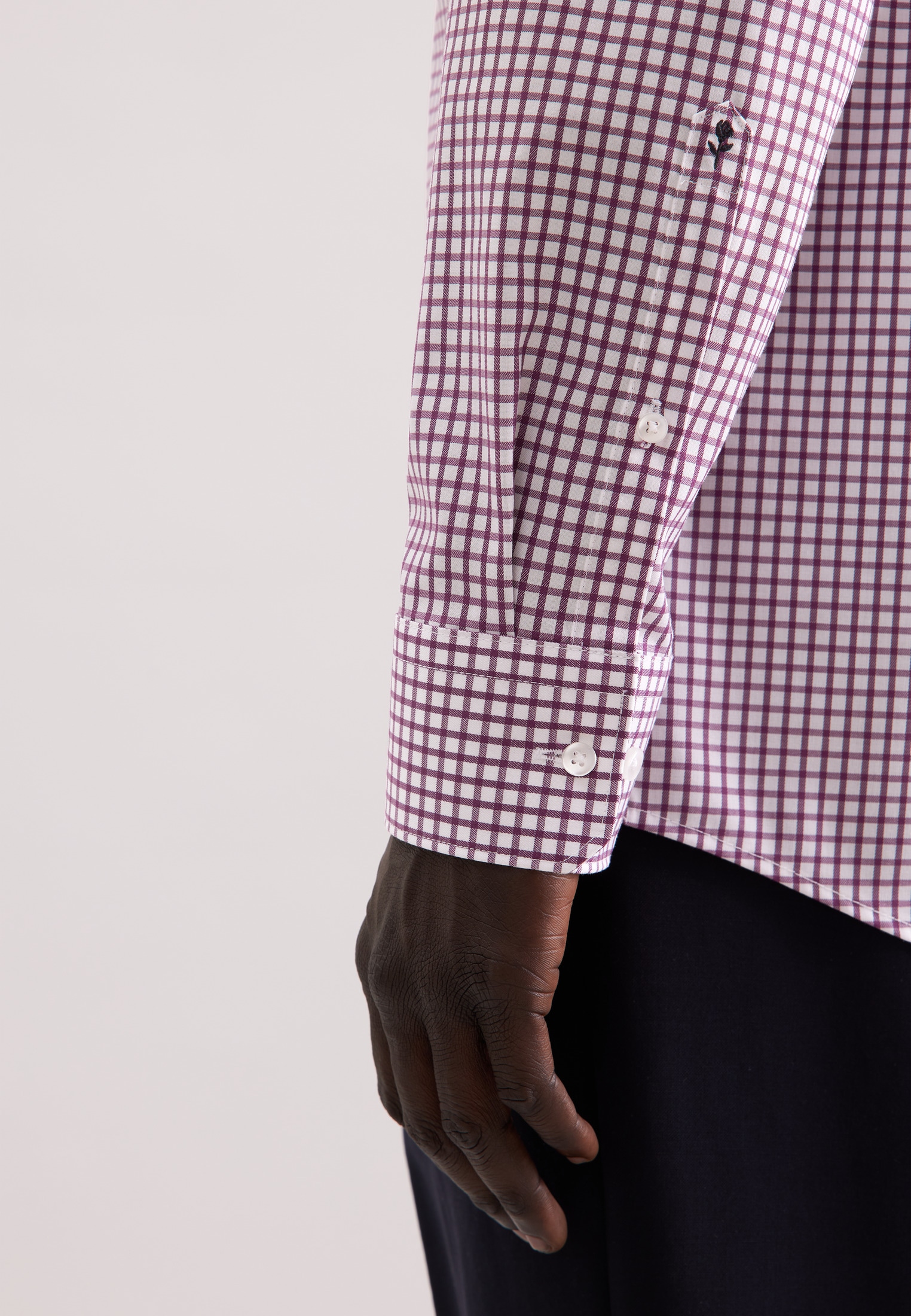 seidensticker Businesshemd »Schwarze Rose«, Regular 1/1 Covered-Button-Down-Kragen Karo