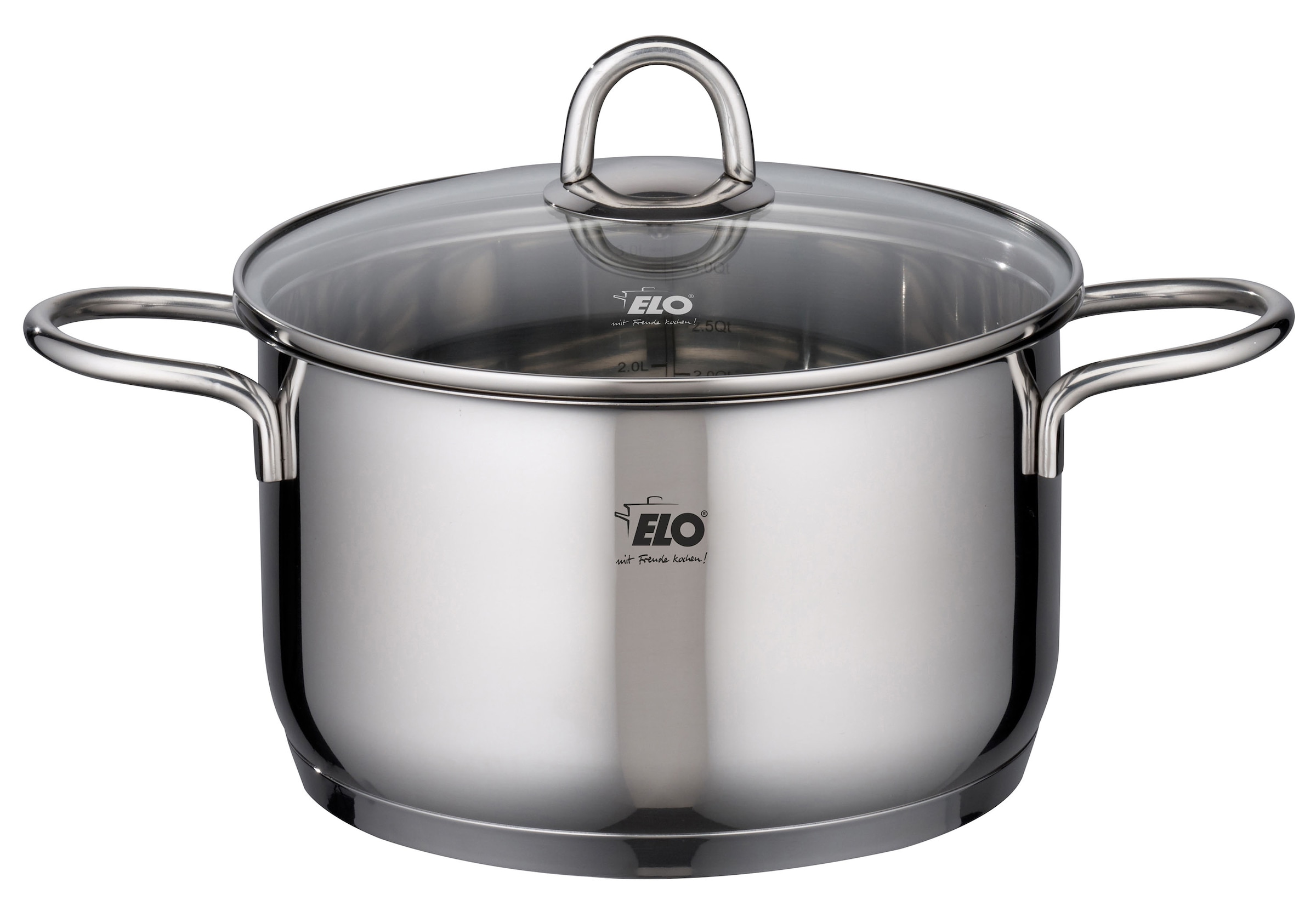 Elo Topf-Set »Rubin« Set, Bratentopf 20cm, Fleischtopf 16/20cm, Kasserolle 16cm, Gemüsetopf24 cm, 9 Stk. tlg. Edelstahl 18/10