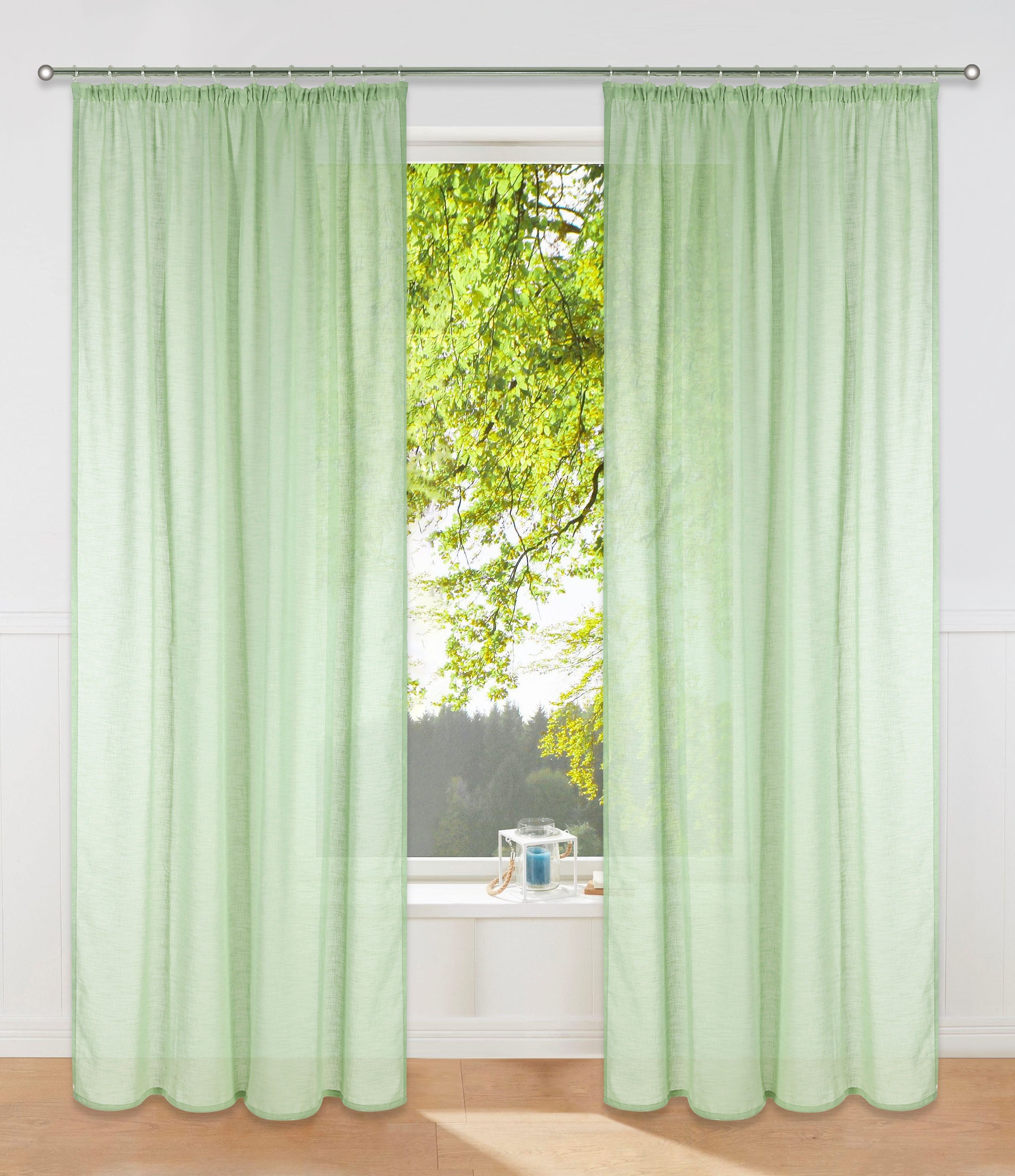 andas Gardine »Fiete«, (1 St.), monochrom, halbtransparent, gewebt, verschiedene Größen kaufen