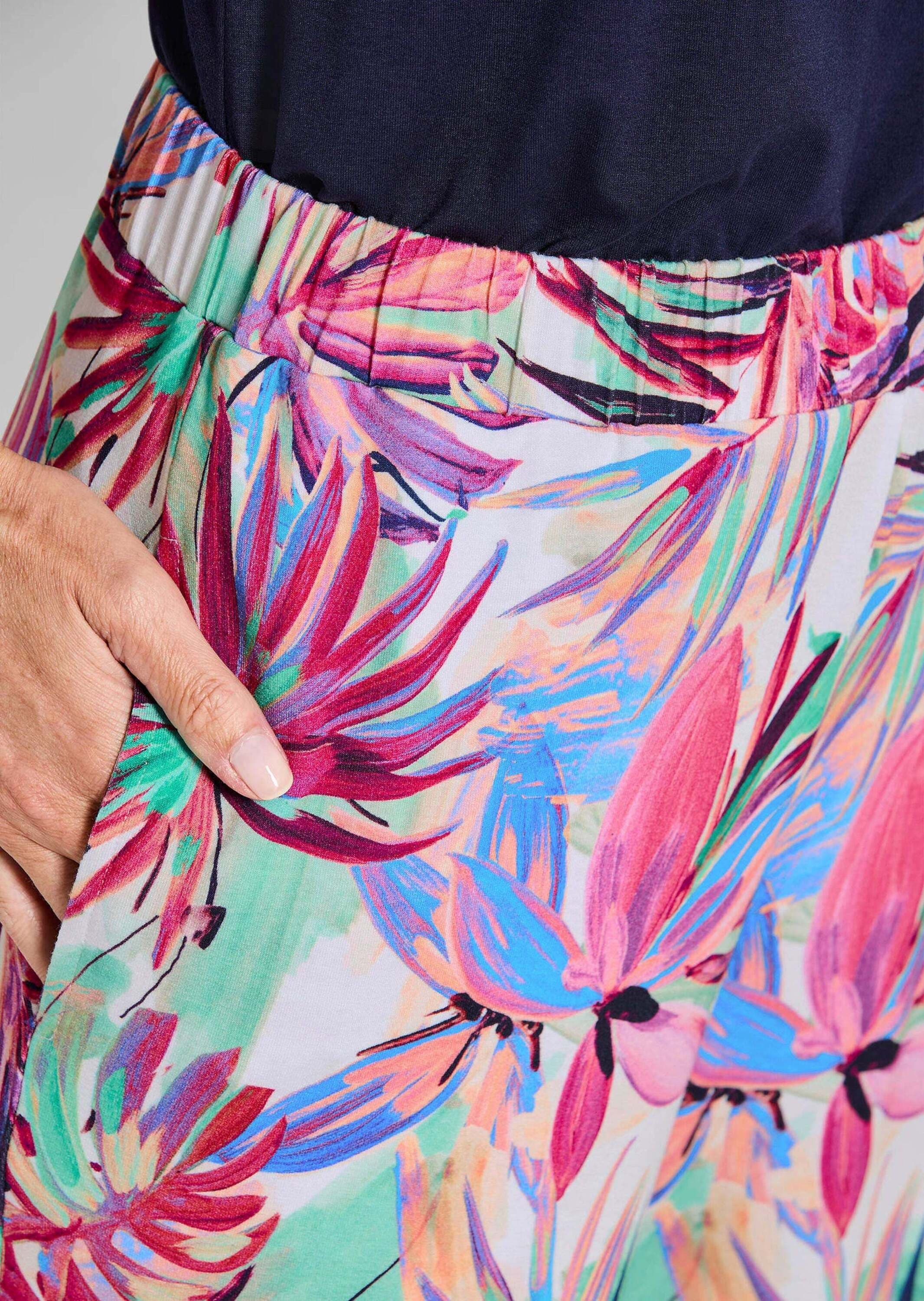 GOLDNER Schlupfhose »Jersey-Culotte VERA mit Palmenprint«