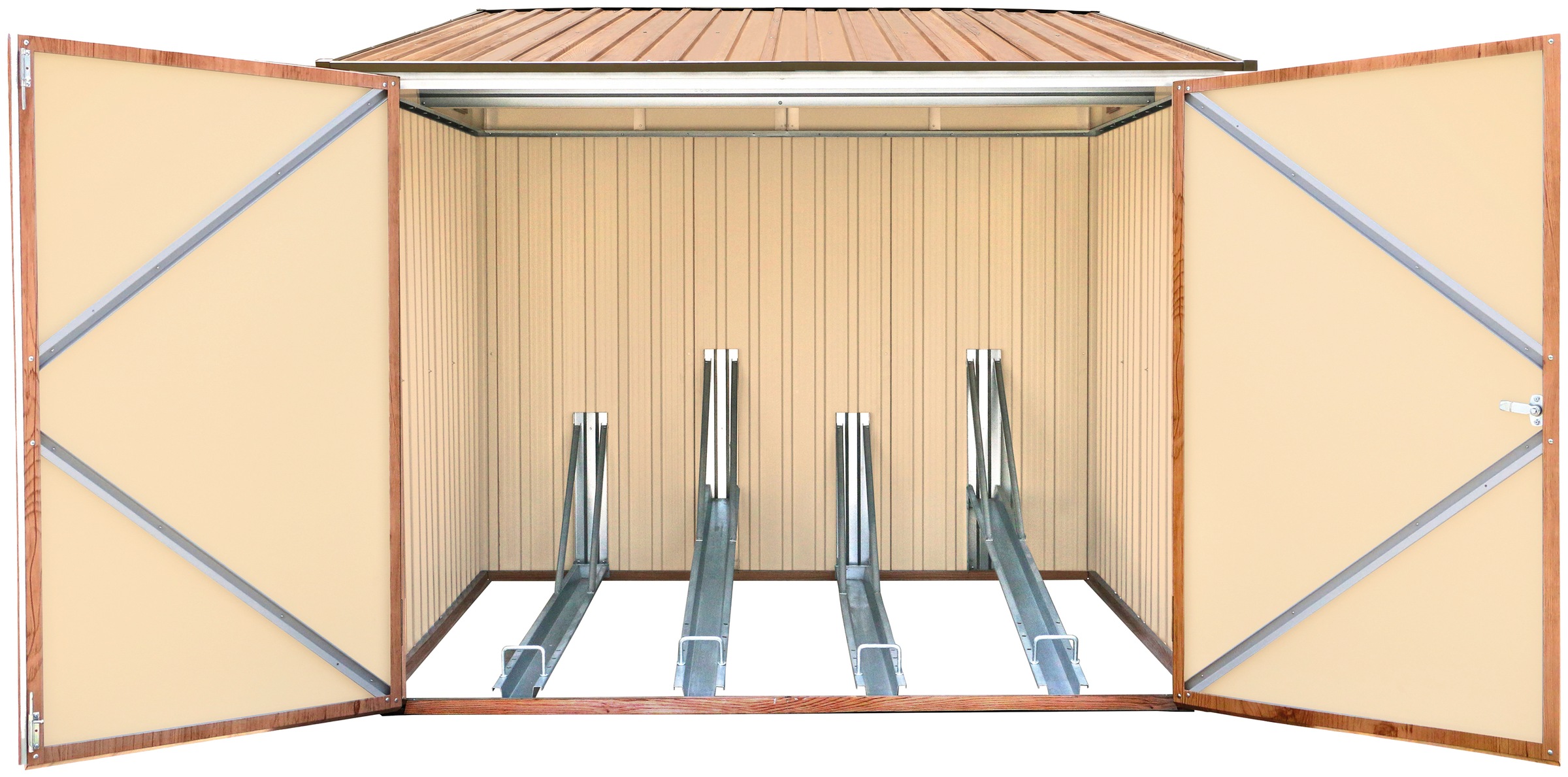 DURAMAX Fahrradbox, BxTxH: 191x202x140/162 cm, für bis zu 4 Fahrräder