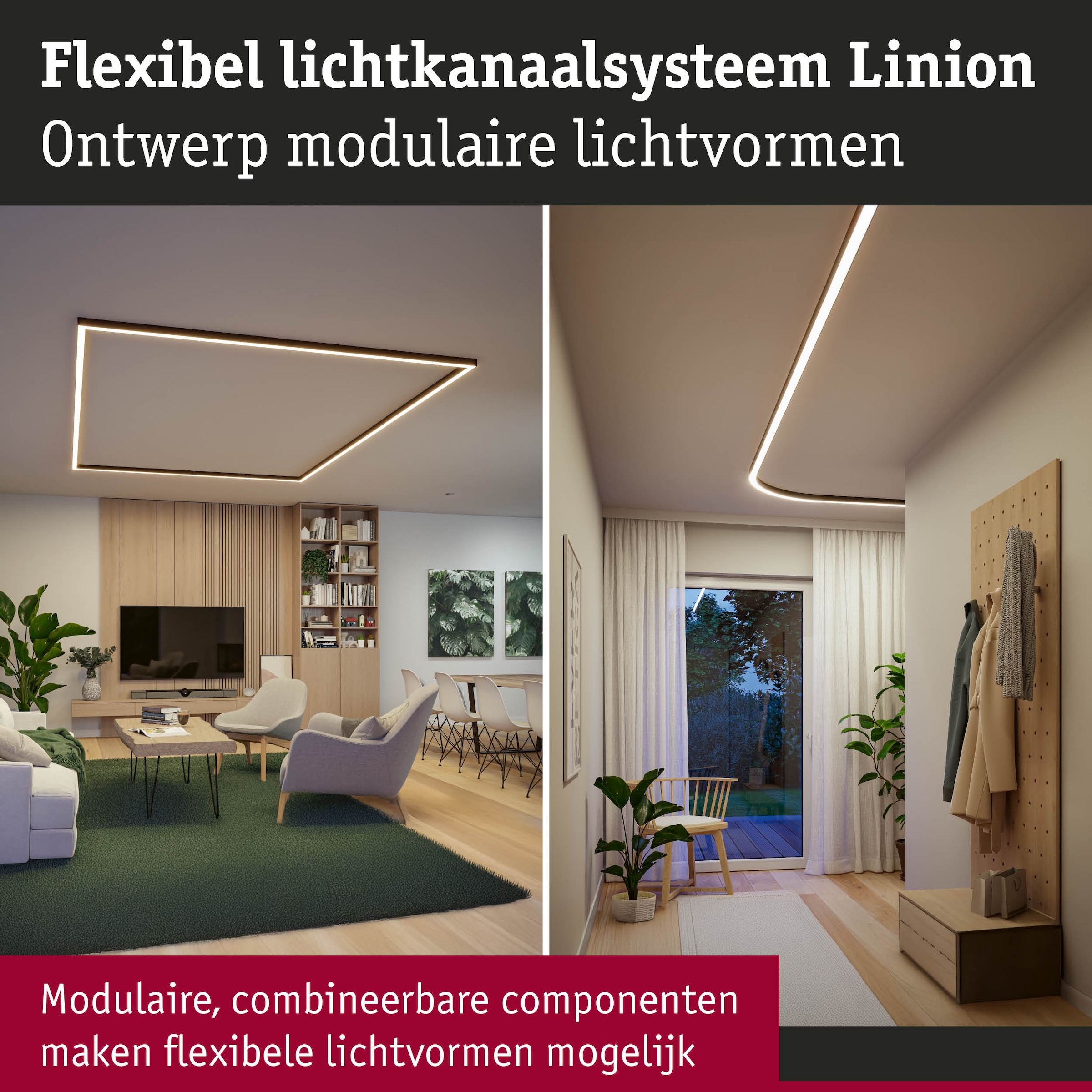 Paulmann Schienensystem-Leuchten »Linion Lichtkanal 90 ° 2x750lm 3000K« LED-Modul 1 Stk. Warmweiß