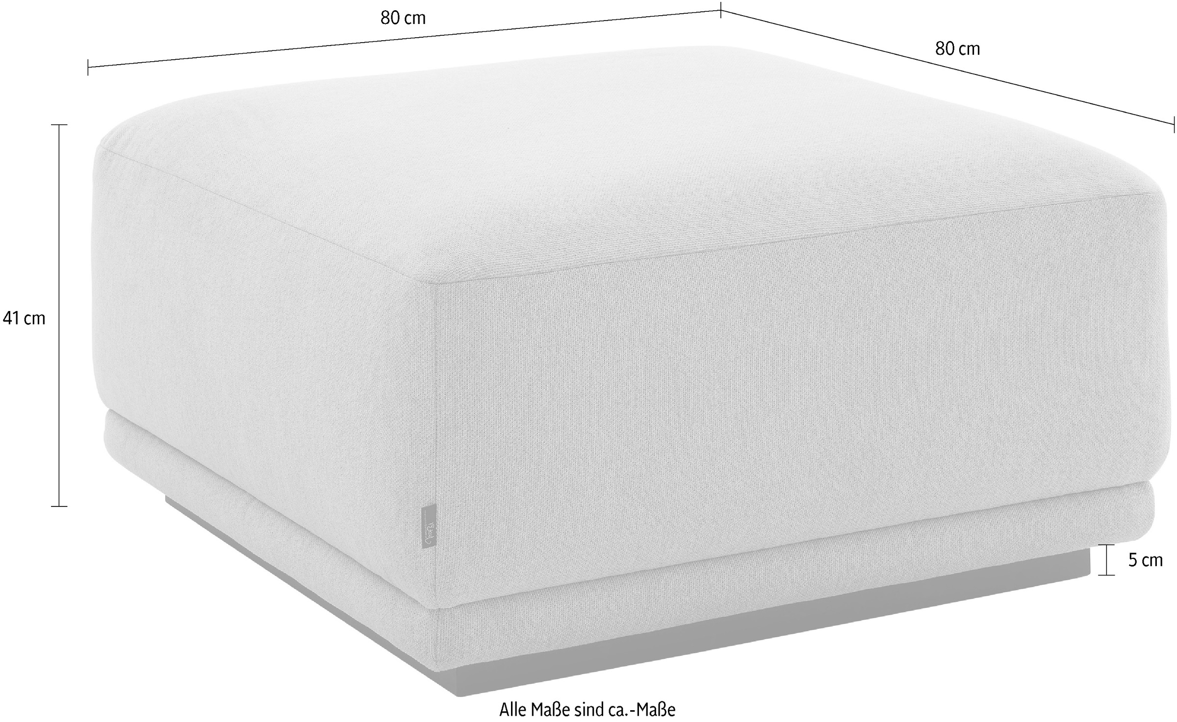 Musterring Hocker 1 Stk. tlg. mit Wellenunterfederung & HR-Kaltschaum, Holzrahmen in Schwarz