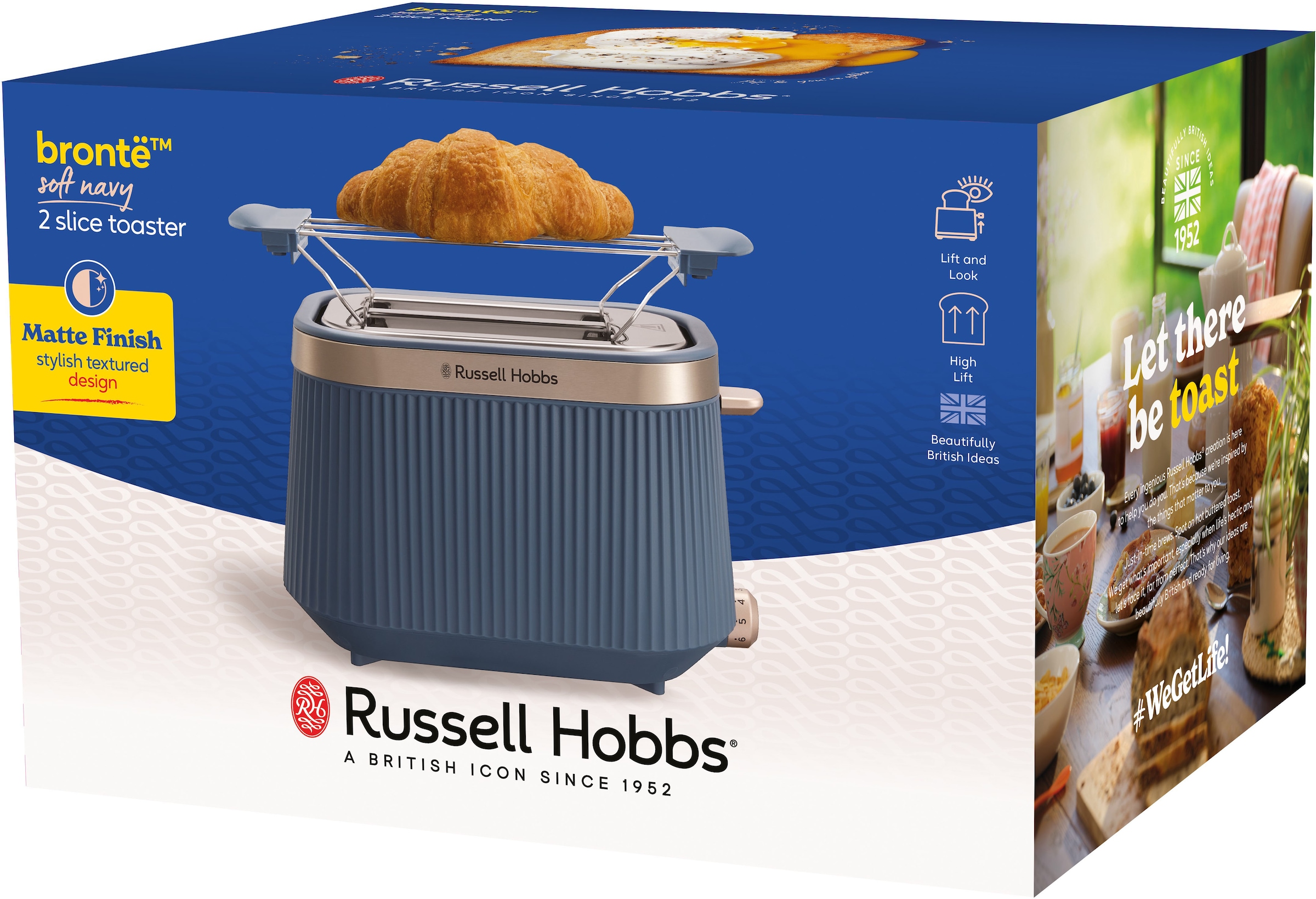 RUSSELL HOBBS Toaster »Brontë 26762-56, Soft Navy« 980 W 2 extra breite Toastschlitze