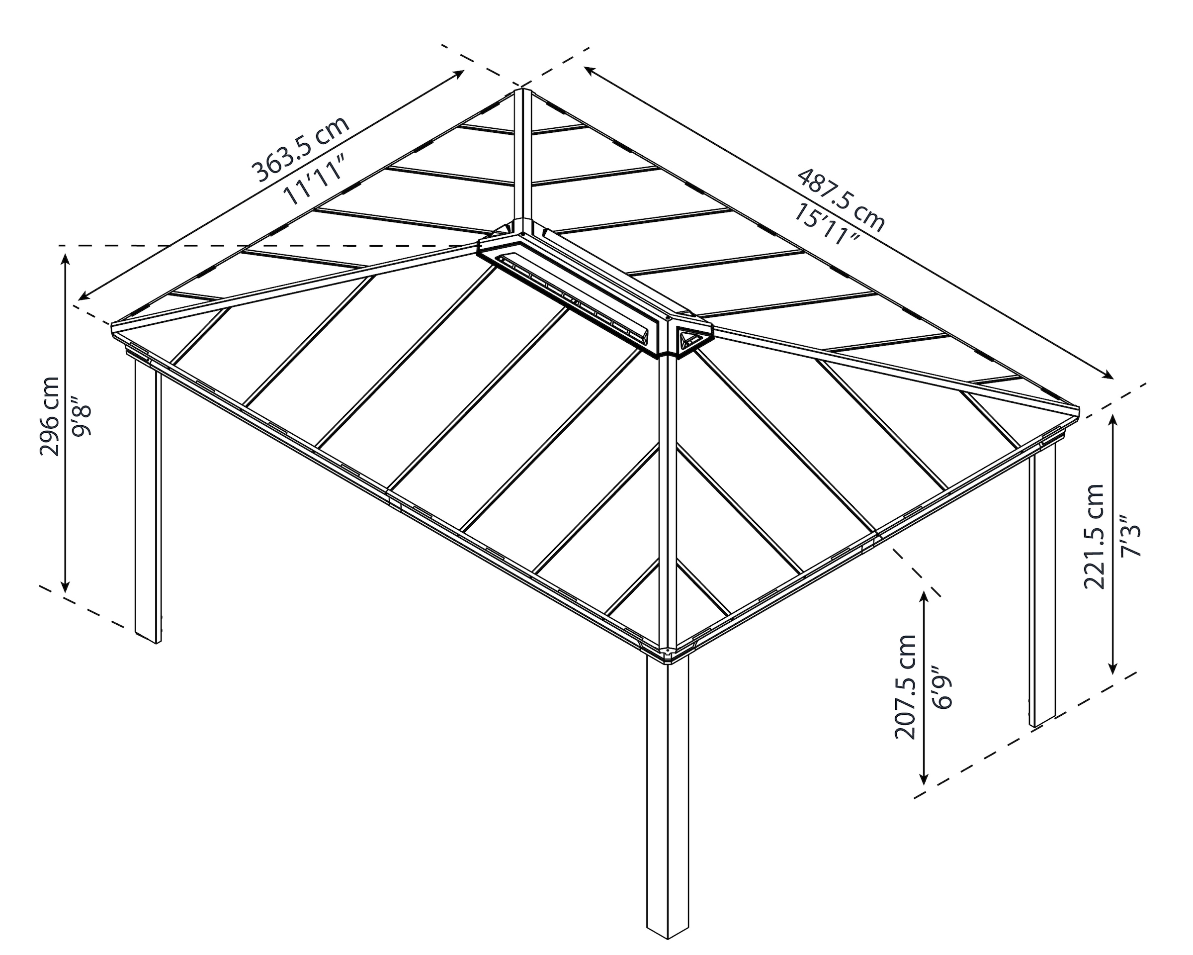 Palram - Canopia Pavillon »Dallas 4900«, BxTxH: 364x488x296 cm