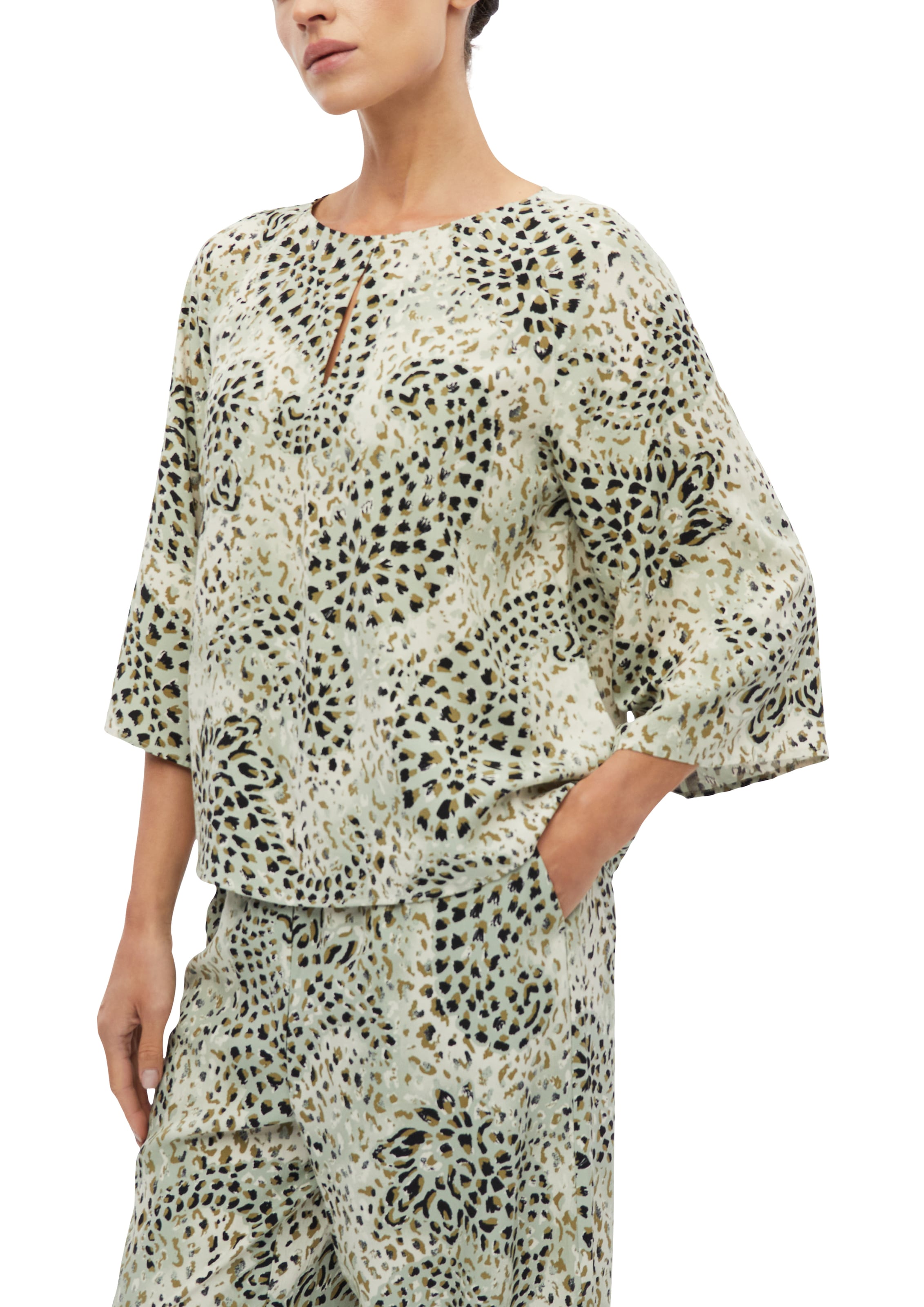 s.Oliver BLACK LABEL Druckbluse 3/4 Arm Sommerbluse mit Allover-Print