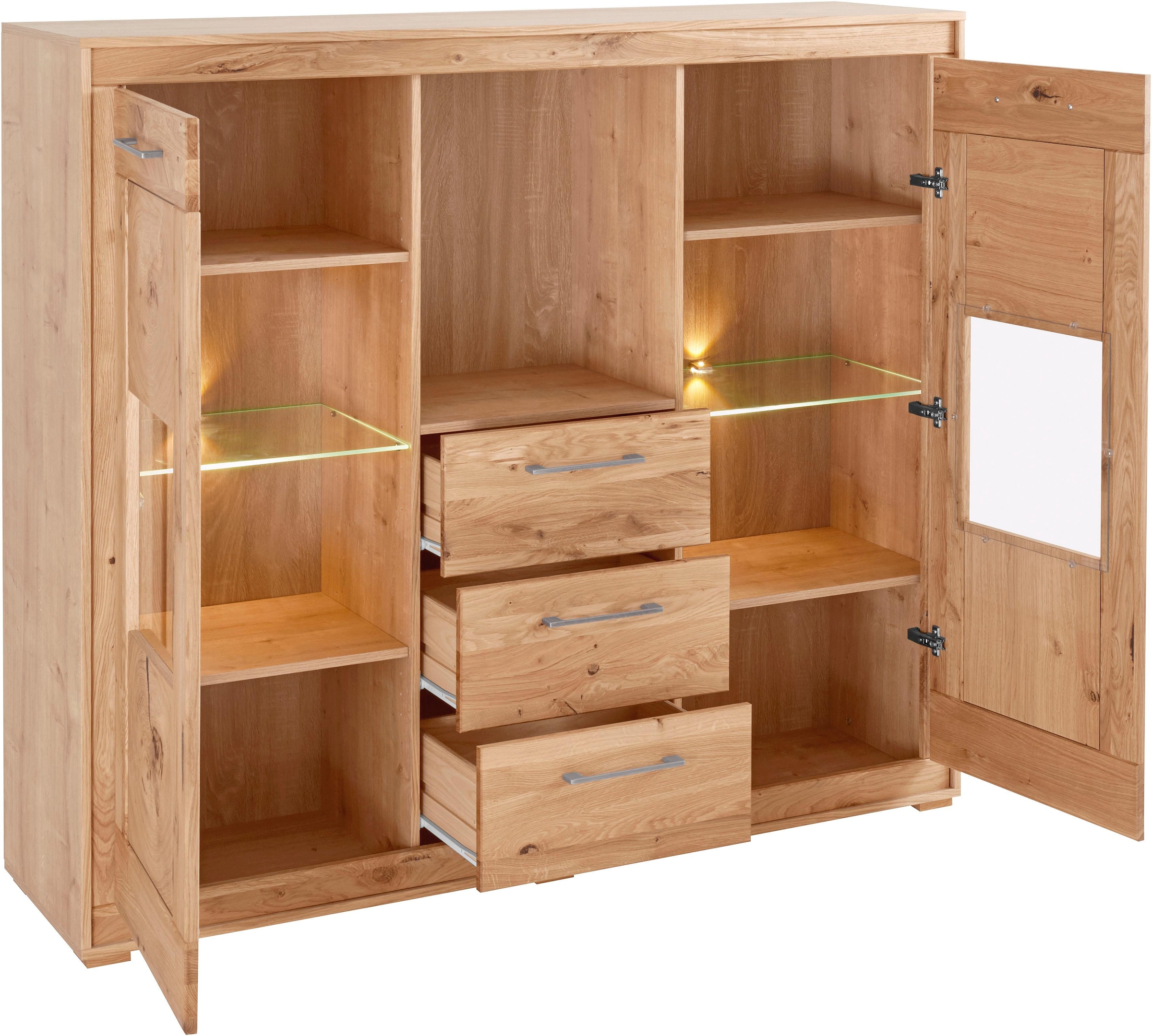 VOGL Möbelfabrik Highboard, Breite 154 cm, Teilmassivholz, Made in Germany