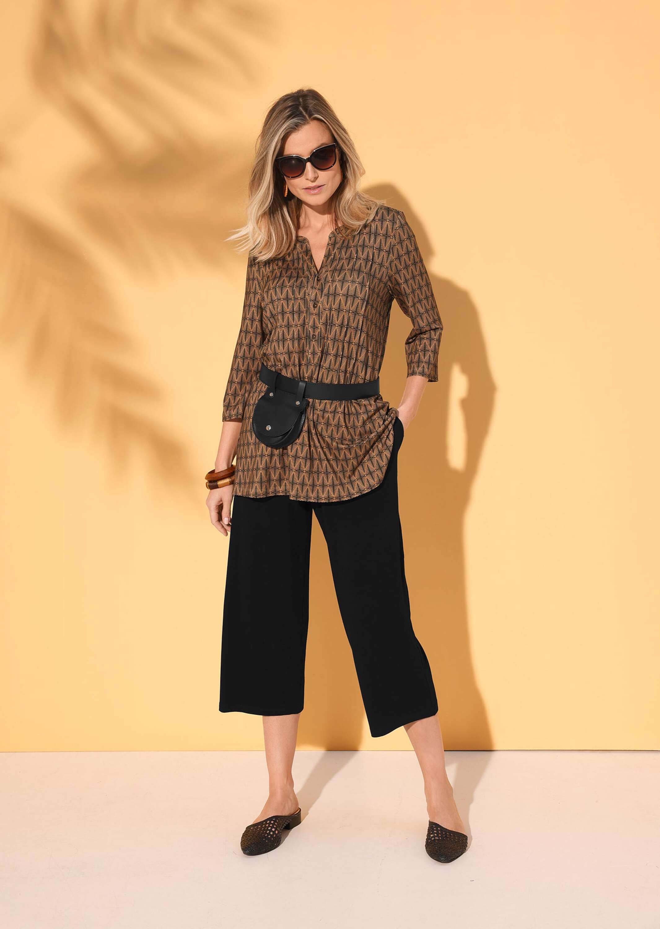 GOLDNER Print-Shirt »Figurschmeichelndes Drucktunika-Shirt« Ohne