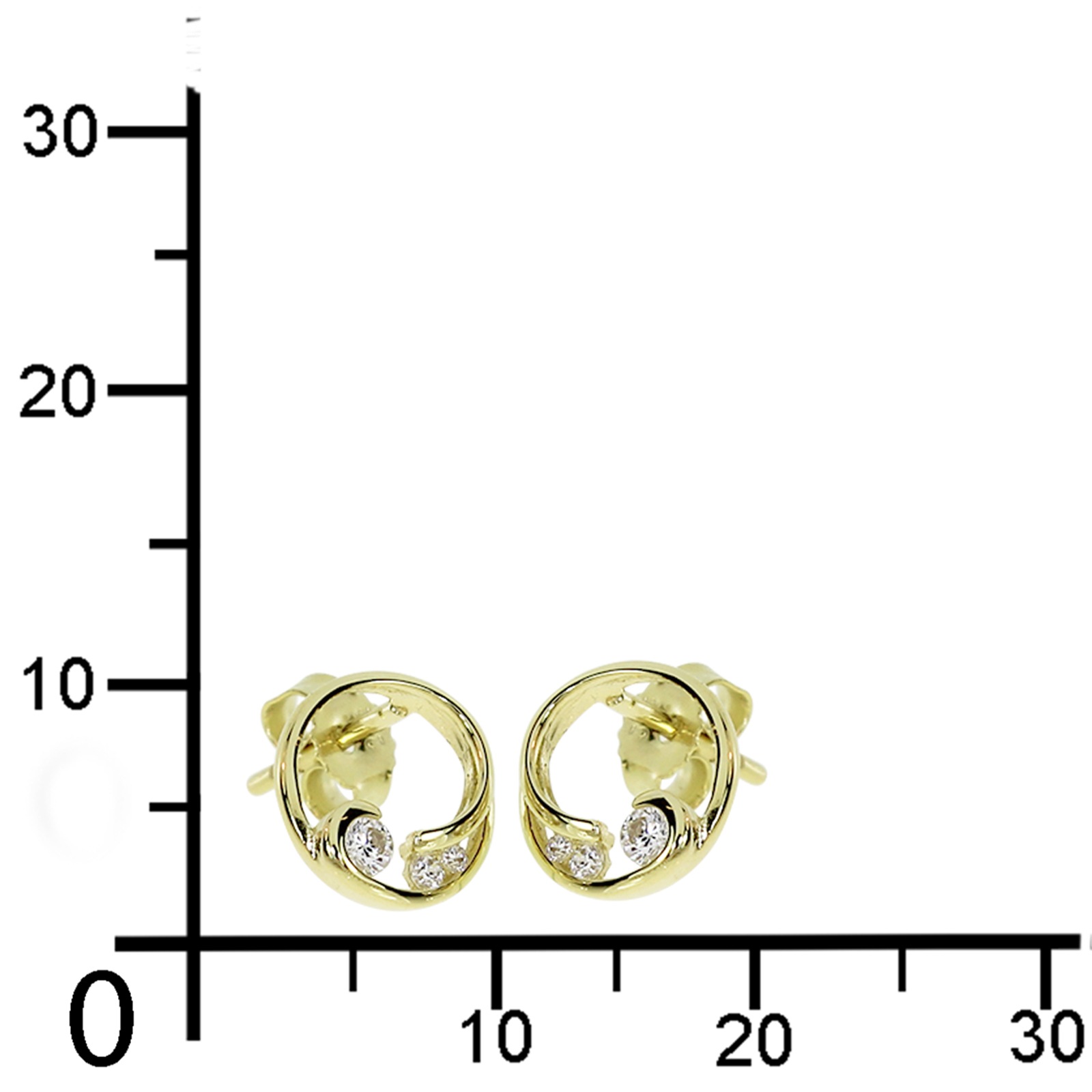 OSTSEE-SCHMUCK Paar Ohrstecker »- Maila - Gold 333/000 - Zirkonia«