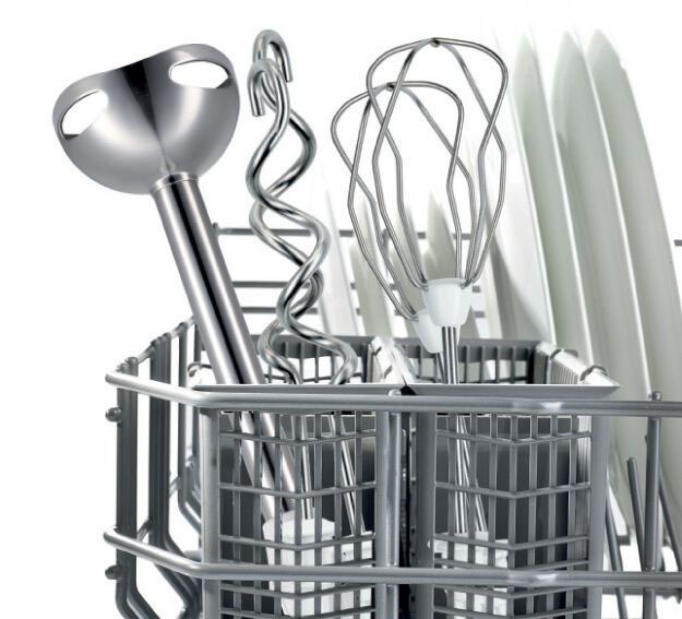 BOSCH Handmixer »ErgoMixx MFQ36470, Edelst. Rührbesen/Knethaken, Mixfuß, 5 Stufen, weiß«, 450 W, Turbotaste, Mixbecher, ergon. Soft-Touch-Griff, Made in Europe
