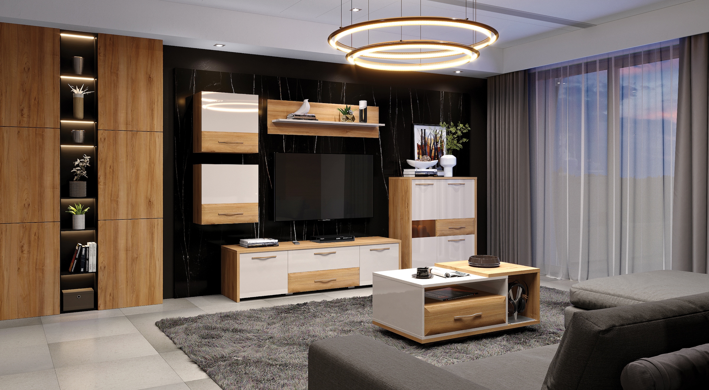 Home affaire Hängevitrine »Gala«, Hängeschrank, UV lackiert, kratzfest, hochglänzend