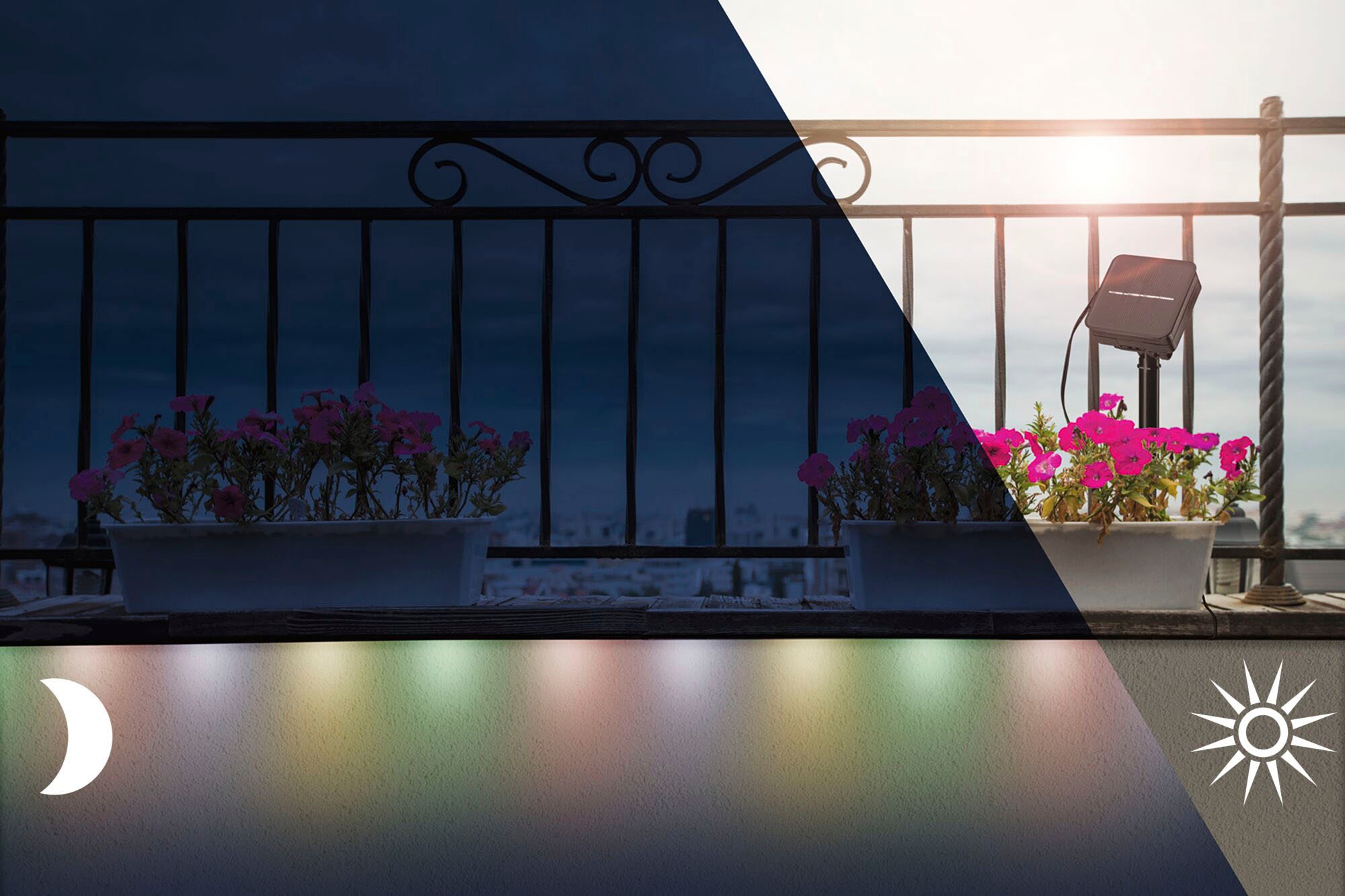Paulmann LED-Streifen »Solar mit Dämmerungssensor IP44 3m RGB 0,3W Schwarz«, 1 St.-flammig