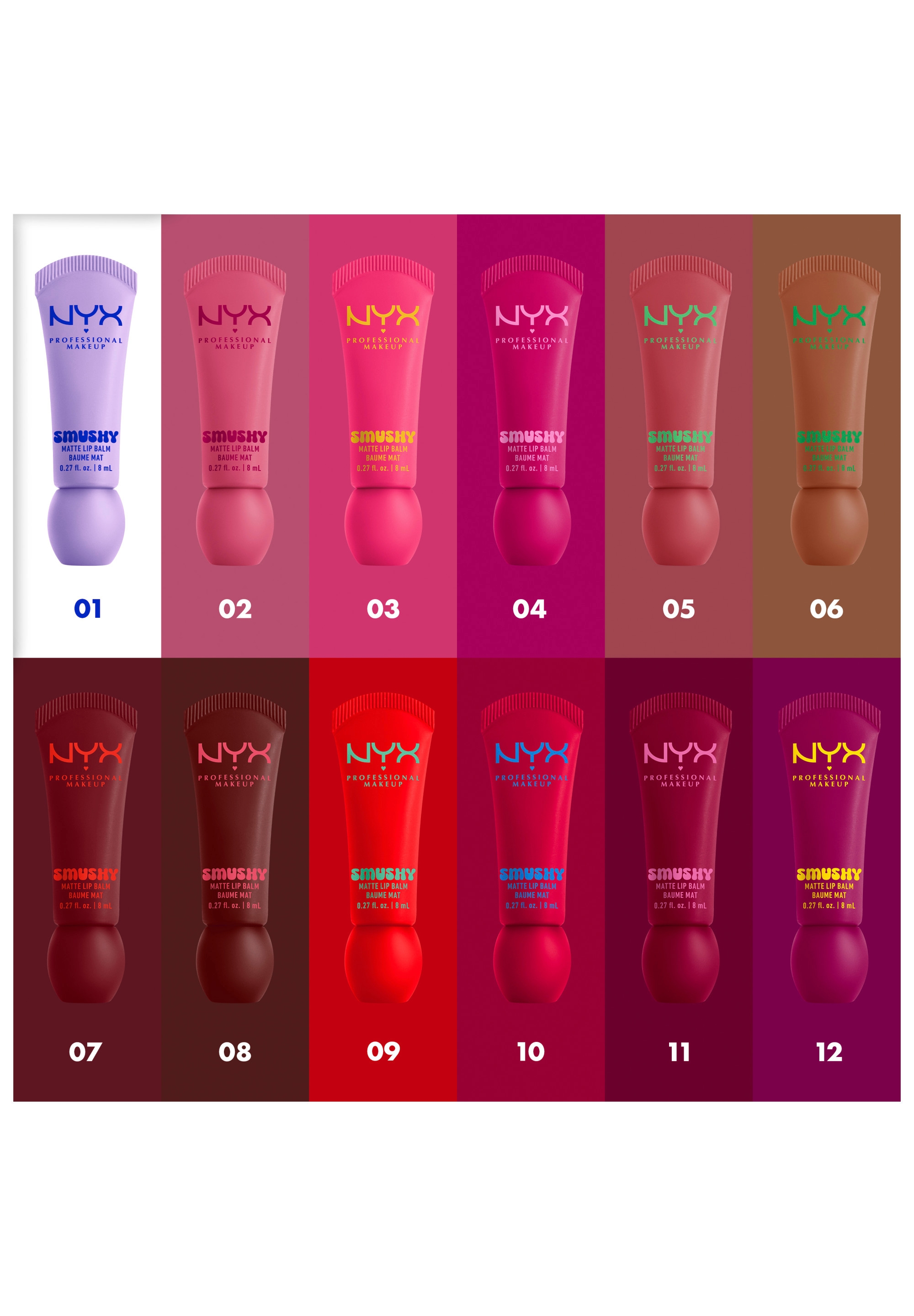 NYX PROFESSIONAL MAKEUP Lippenbalsam »SMUSHY MATTE LIP BALM« jeder der Farbtöne hat einen einzigartigen, süßen Duft