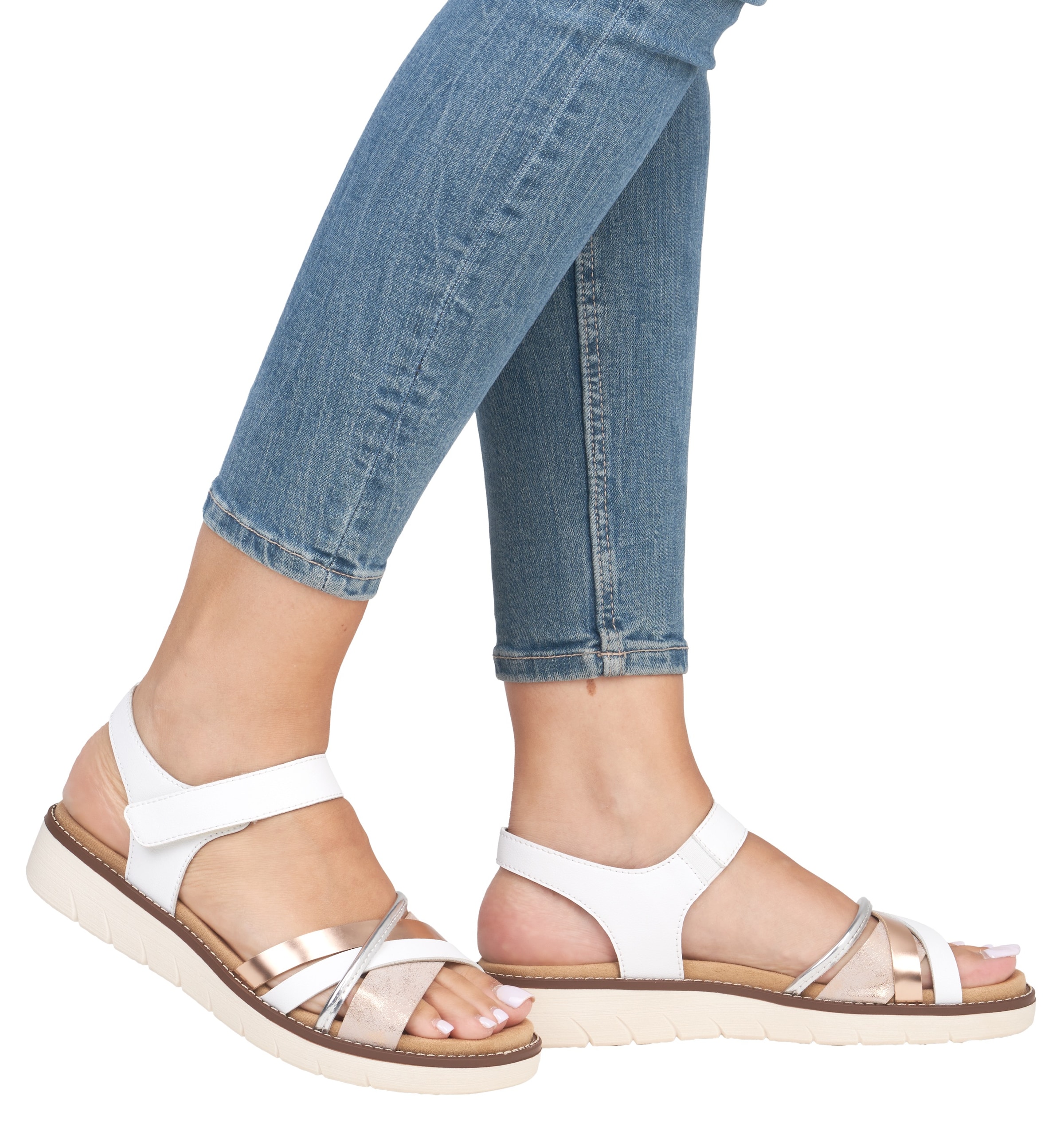 Remonte Riemchensandale, Keilabsatz, Sommerschuh, Sandalette mit herausnehmbarer Softeinlage