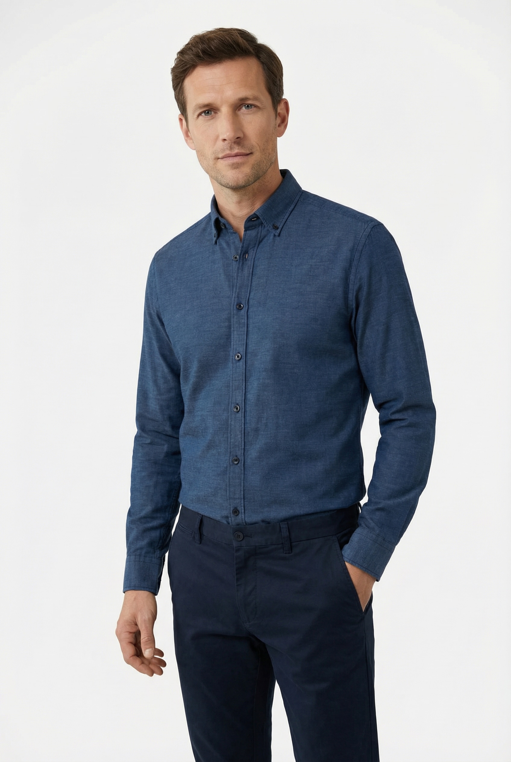 OLYMP Langarmhemd Button-down-Kragen, regular fit, casual