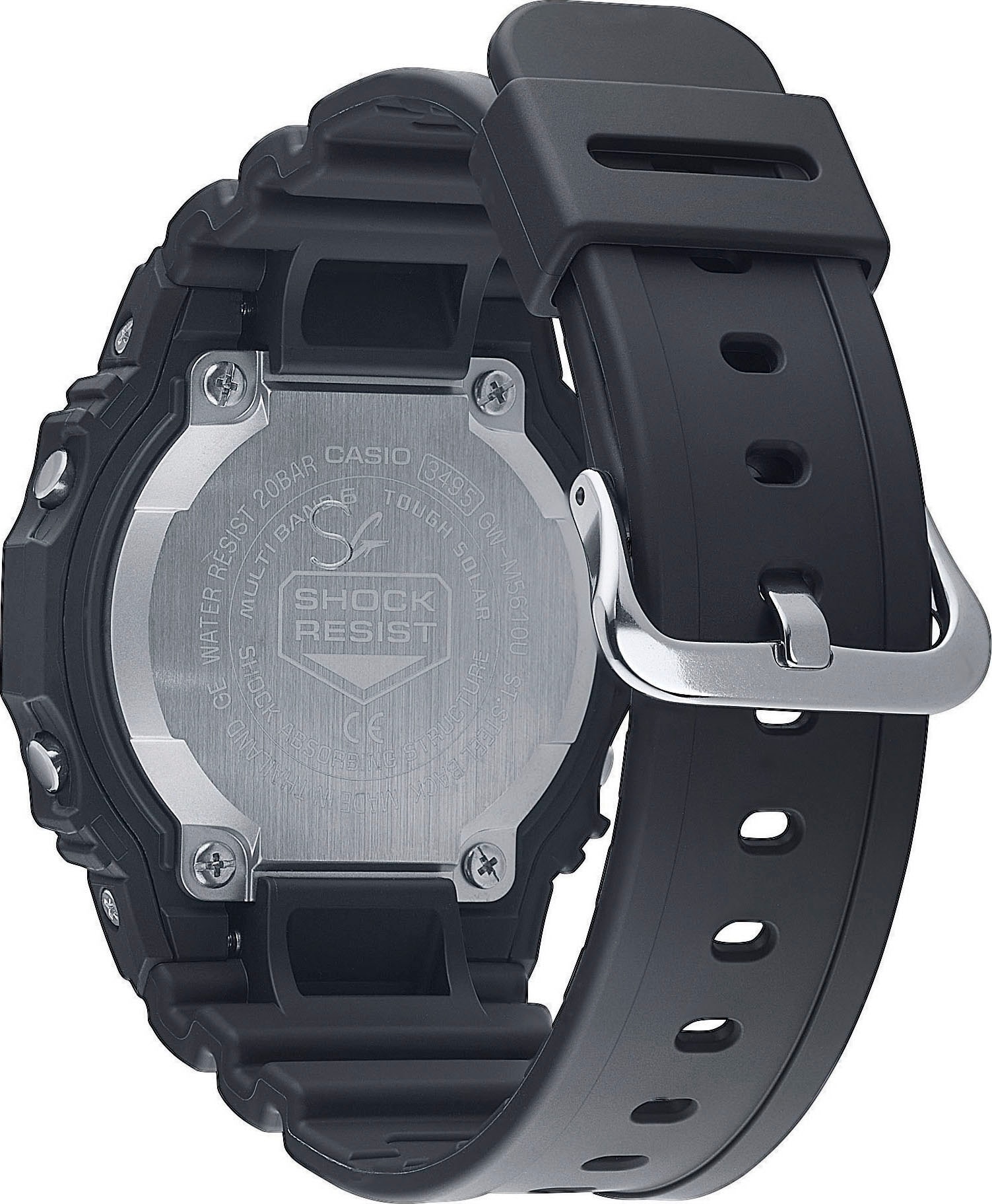 CASIO G-SHOCK Funkchronograph, Solaruhr, Armbanduhr, Herrenuhr,digital,bis 20bar wasserd.Resinarmband