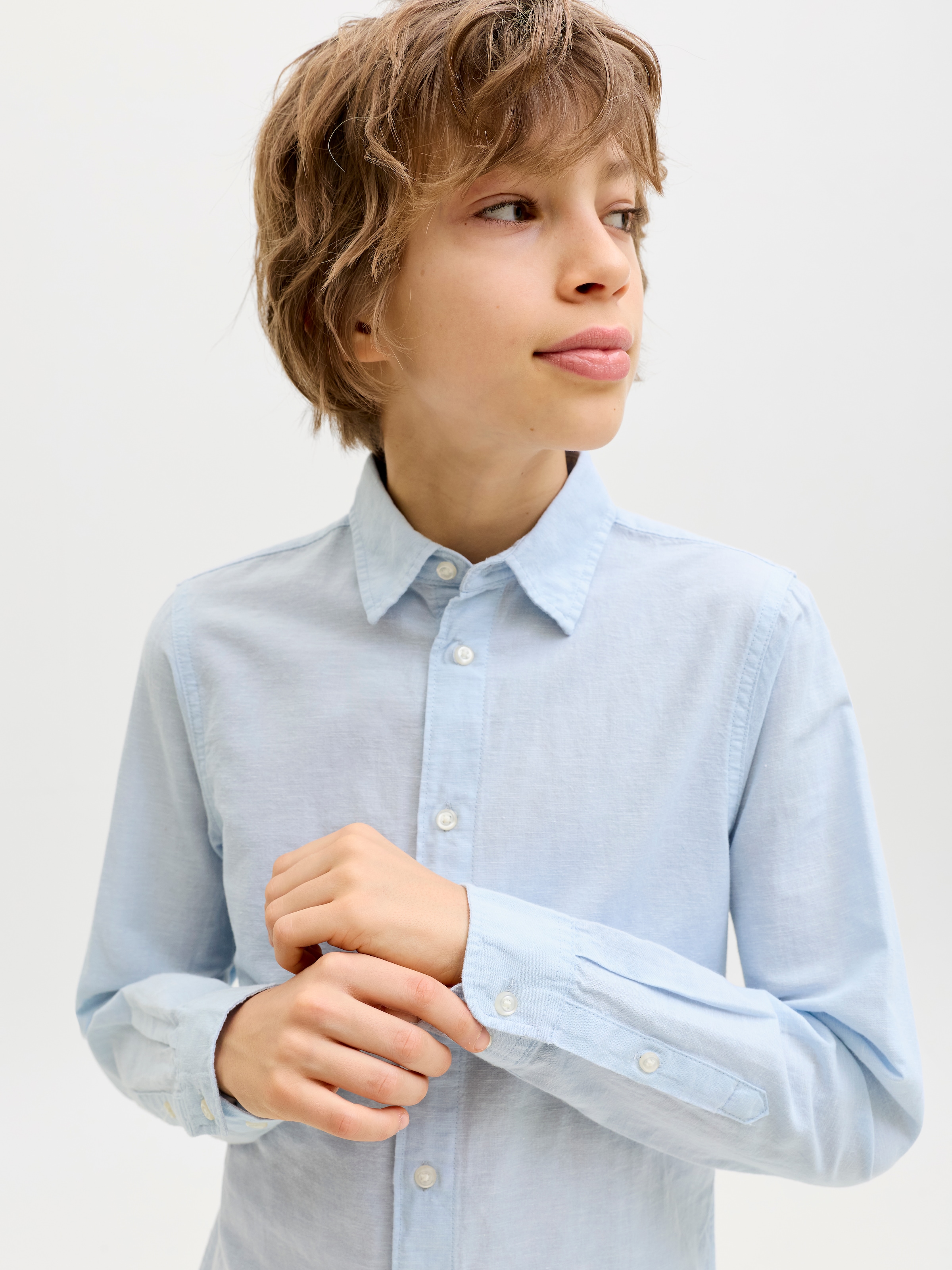 Jack & Jones Junior Langarmhemd »JJEBREEZE LINEN BLEND SHIRT L/S SN JNR«