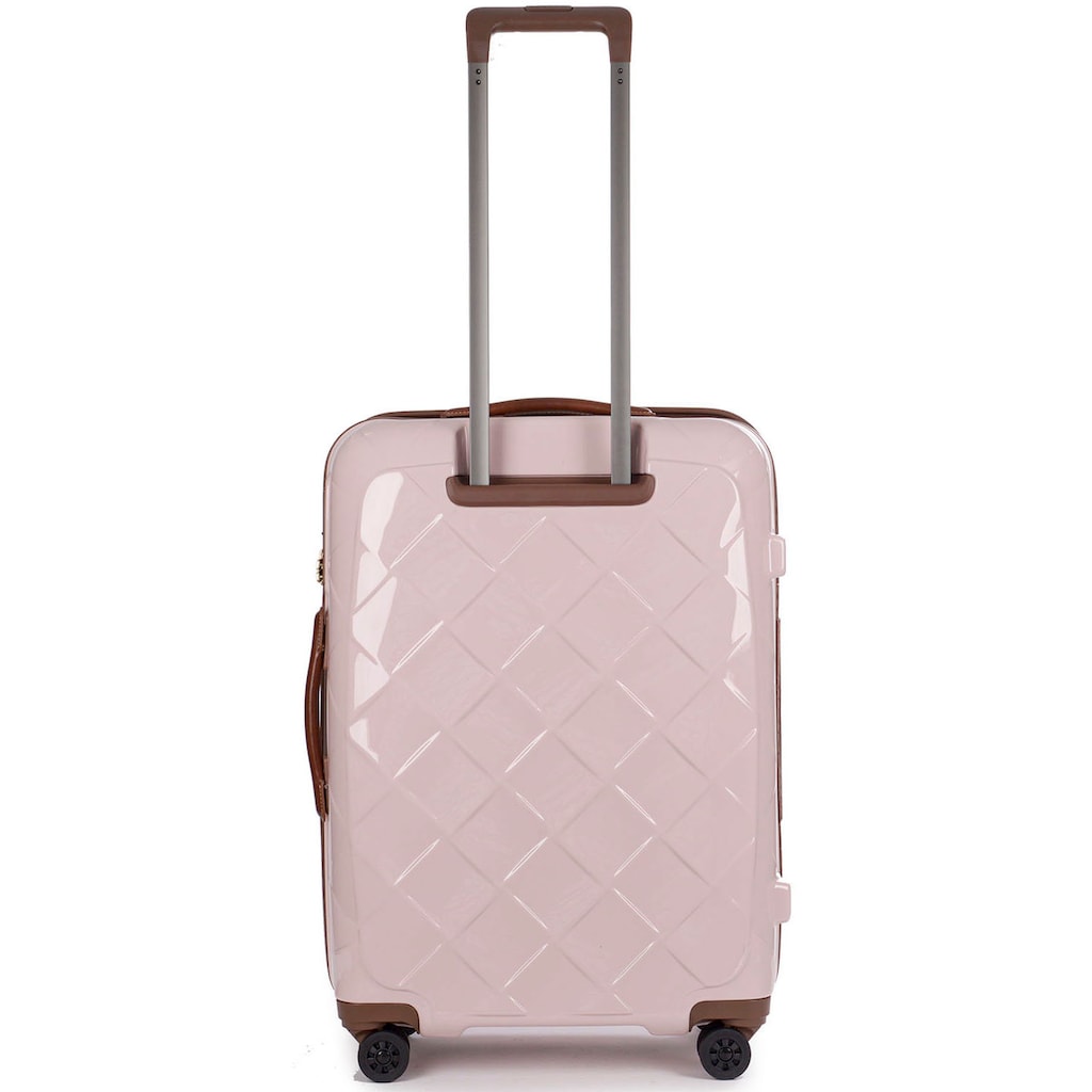 Stratic Hartschalen-Trolley »Leather&More M, rose«, 4 Rollen, Reisekoffer Reisegepäck Aufgabegepäck TSA-Zahlenschloss