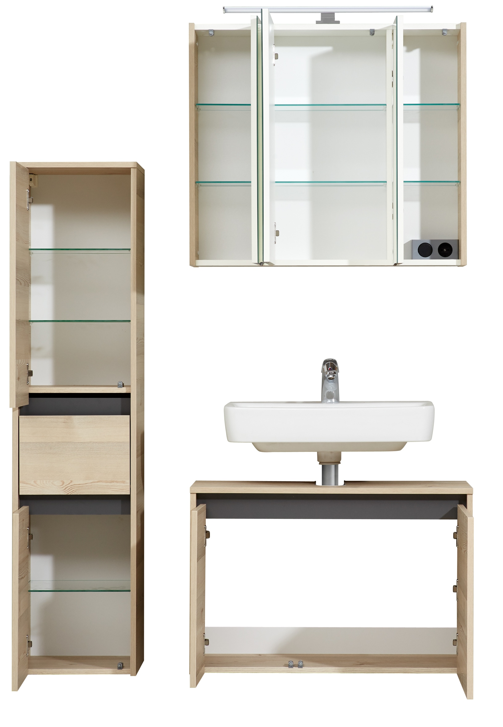 Saphir Badmöbel-Set »Quickset 393«, (Komplett-Set, 3 St.)