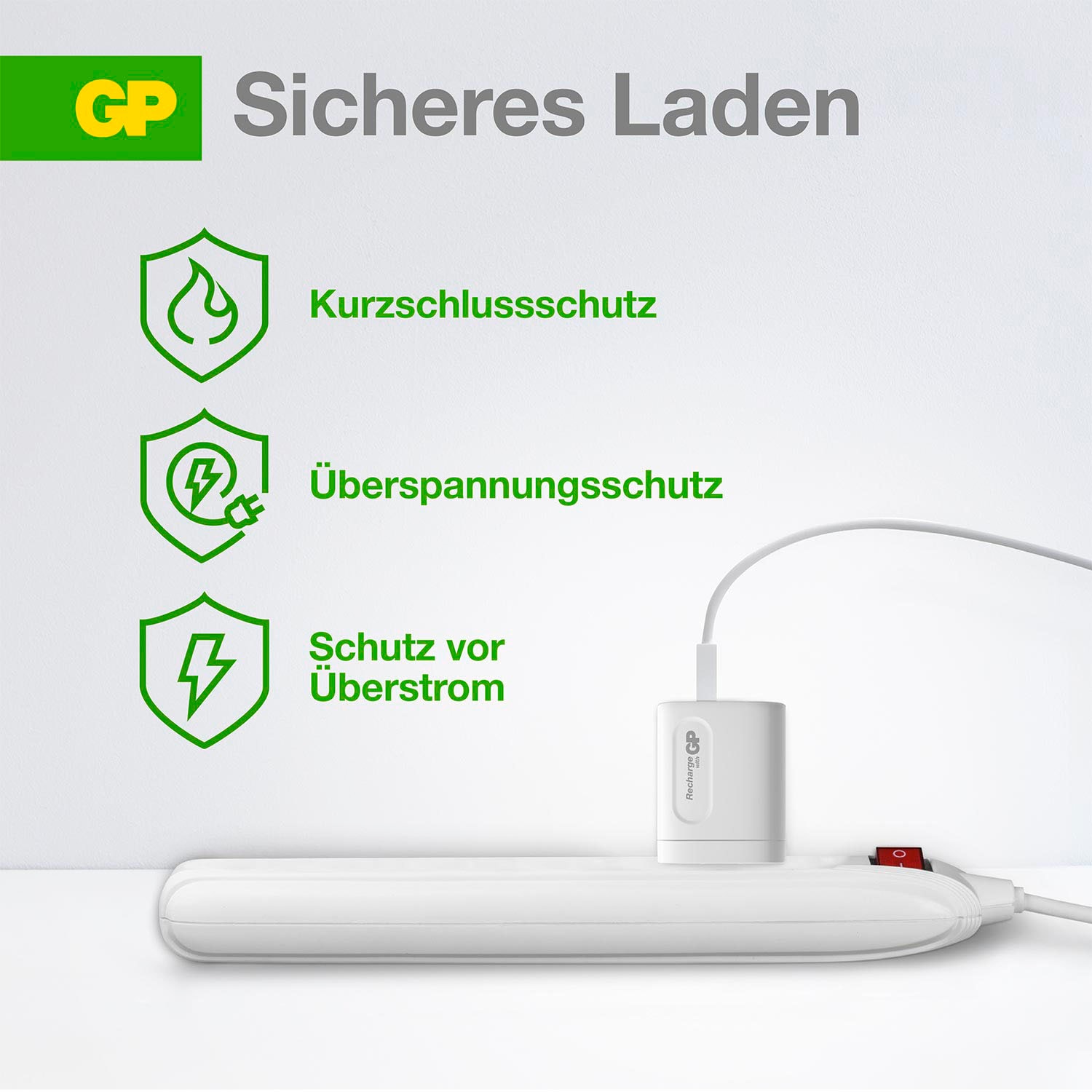 GP Batteries USB-Ladegerät »Steckerlader 20W PD 2 USB-Anschlüsse Typ A&C Inkl. int. Stecker«, ideal zum Laden von Smartphones, Tablets, Smartwaches, Kopfhörern uvm