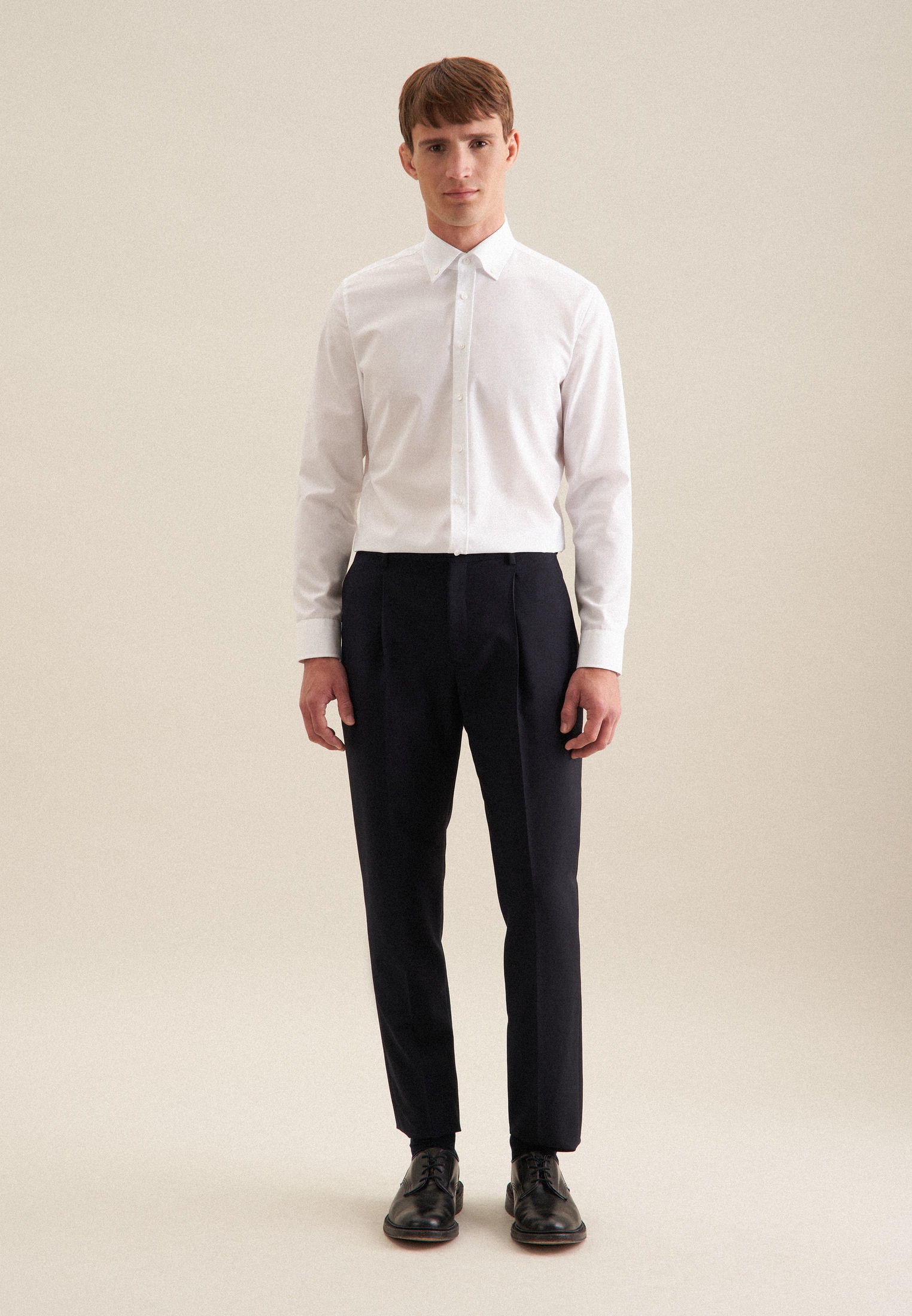 seidensticker Businesshemd »Shaped«, Shaped Langarm Button-Down-Kragen Uni