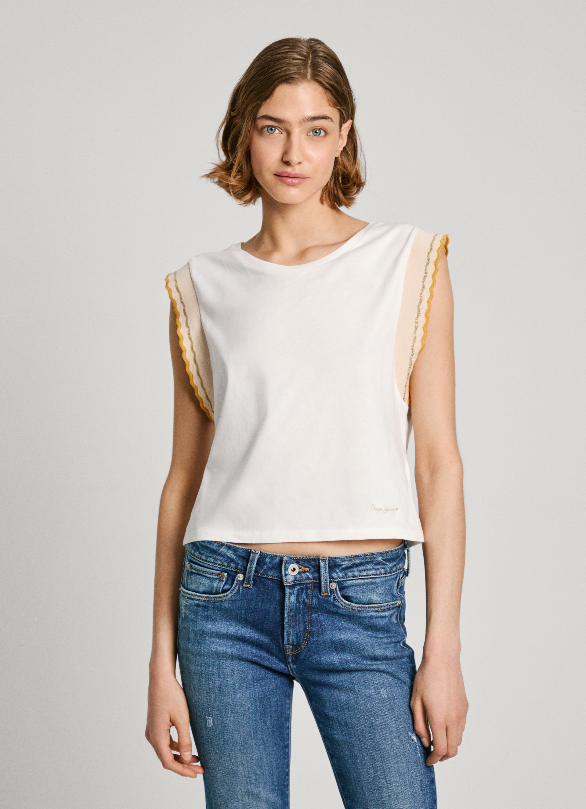 Pepe Jeans T-Shirt »EDMA«, mit Ärmelbesatz