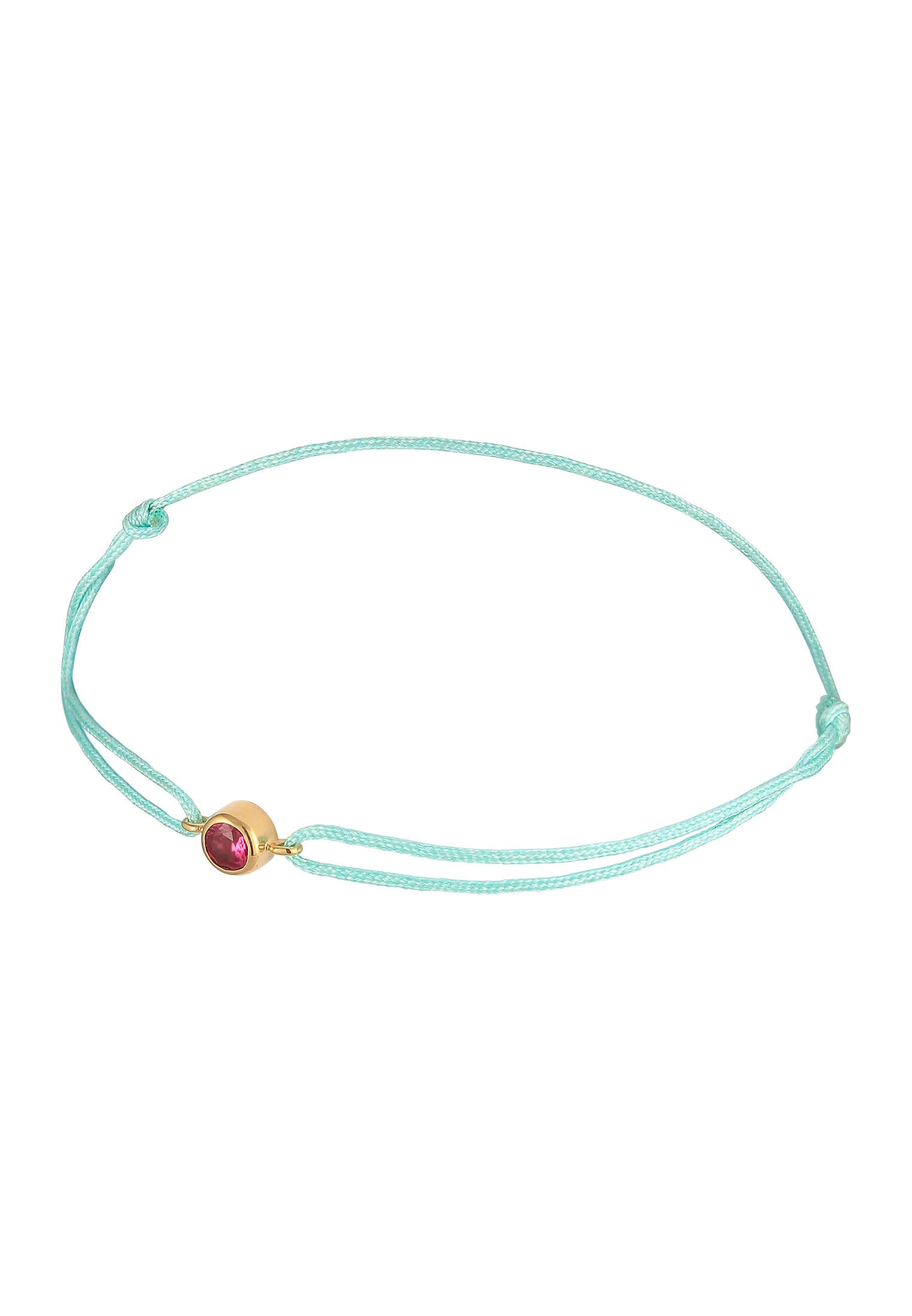 Elli Armkette »Armband Synthetischer Rubin Nylonband 925 Silber vergoldet«