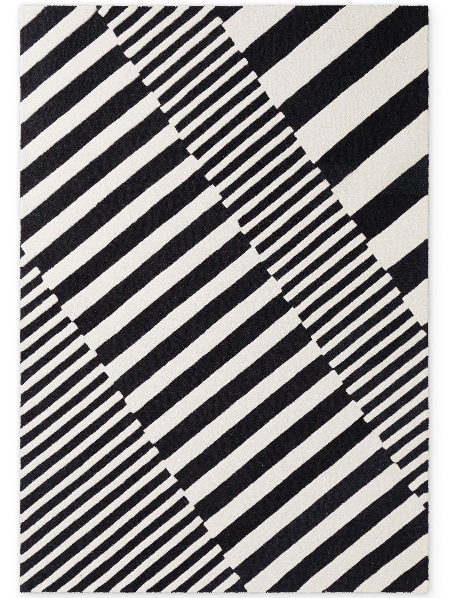 ELLE DECORATION Wollteppich »Flux« rechteckig 12 mm Höhe Wolle, Natur, Wohnzimmer, Schlafzimmer, Modern, Geometrisch, Streifen