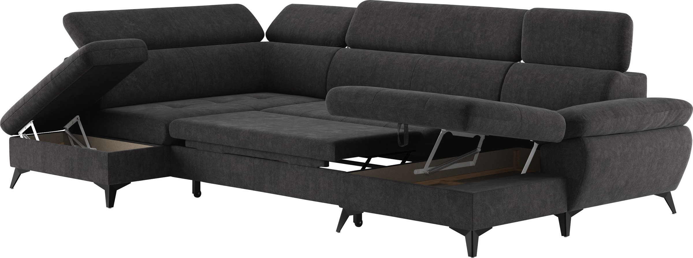 COTTA Wohnlandschaft »Hudson U-Form«, mit Kopfteilverstellung, wahlweise mit Bettfunktion & Bettkasten
