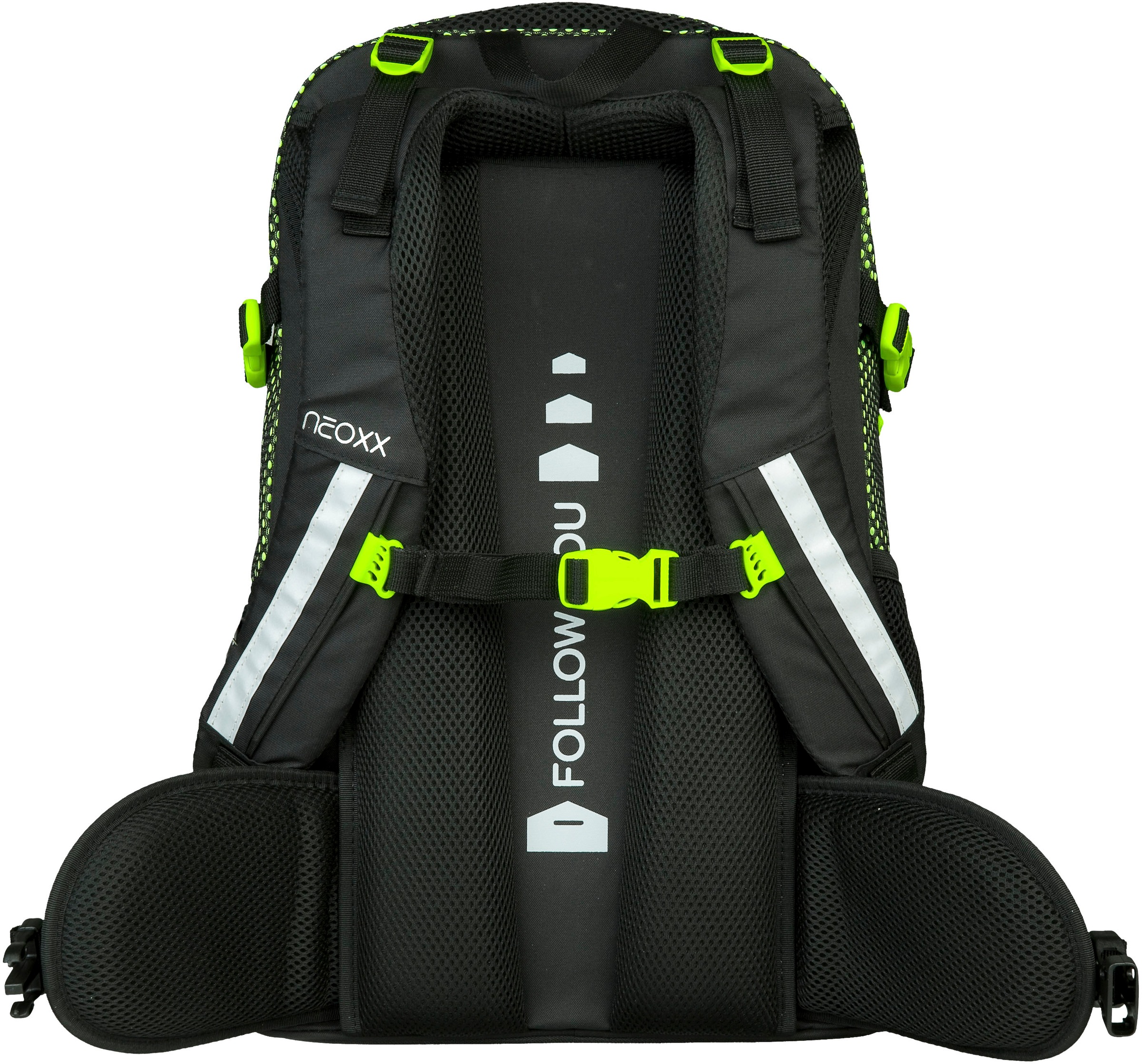 neoxx Schulrucksack »Active, All about Neon«, reflektierende Details, aus recycelten PET-Flaschen