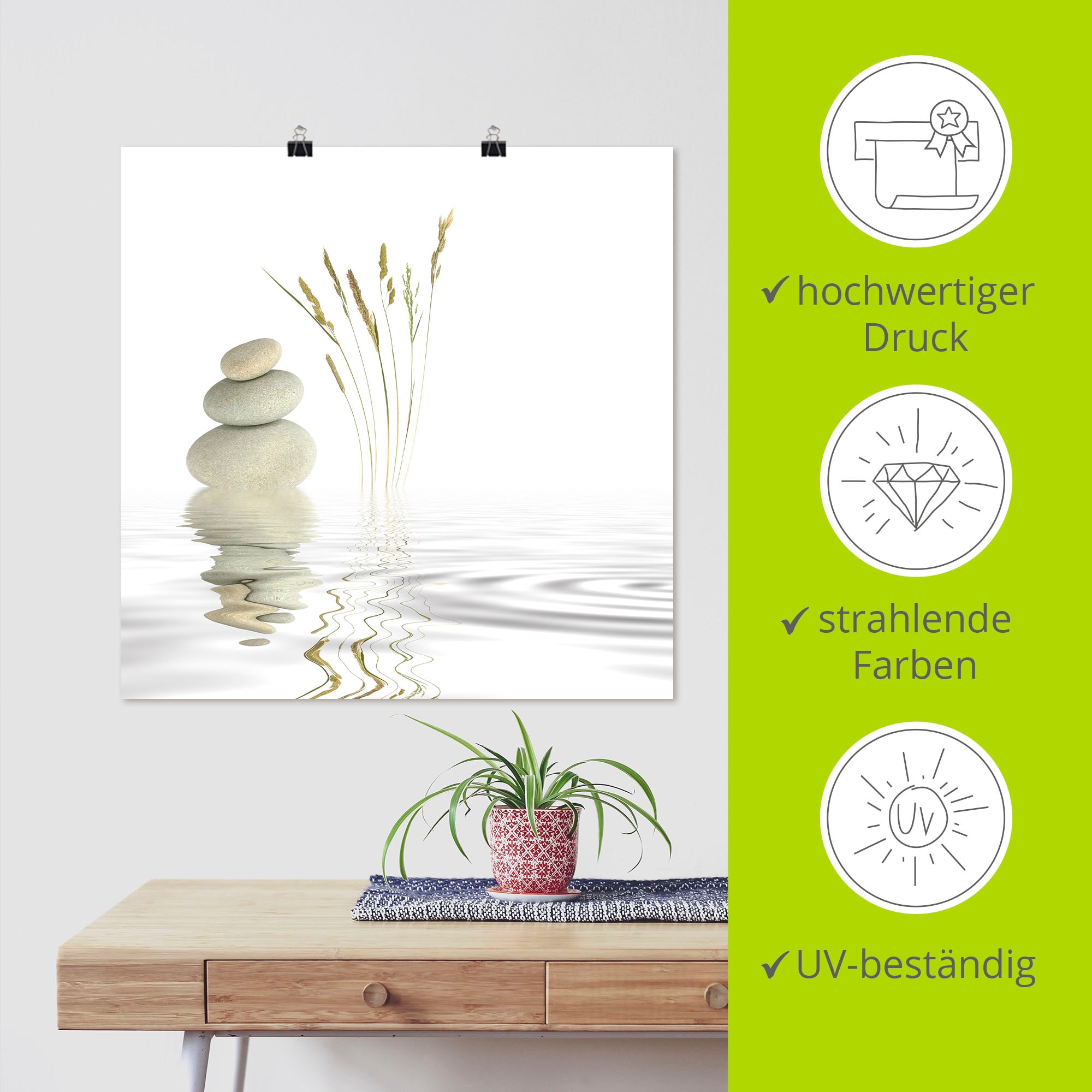 Artland Wandbild »Zen Friede«, Zen, (1 St.), als Alubild, Outdoorbild, Leinwandbild, Poster, Wandaufkleber