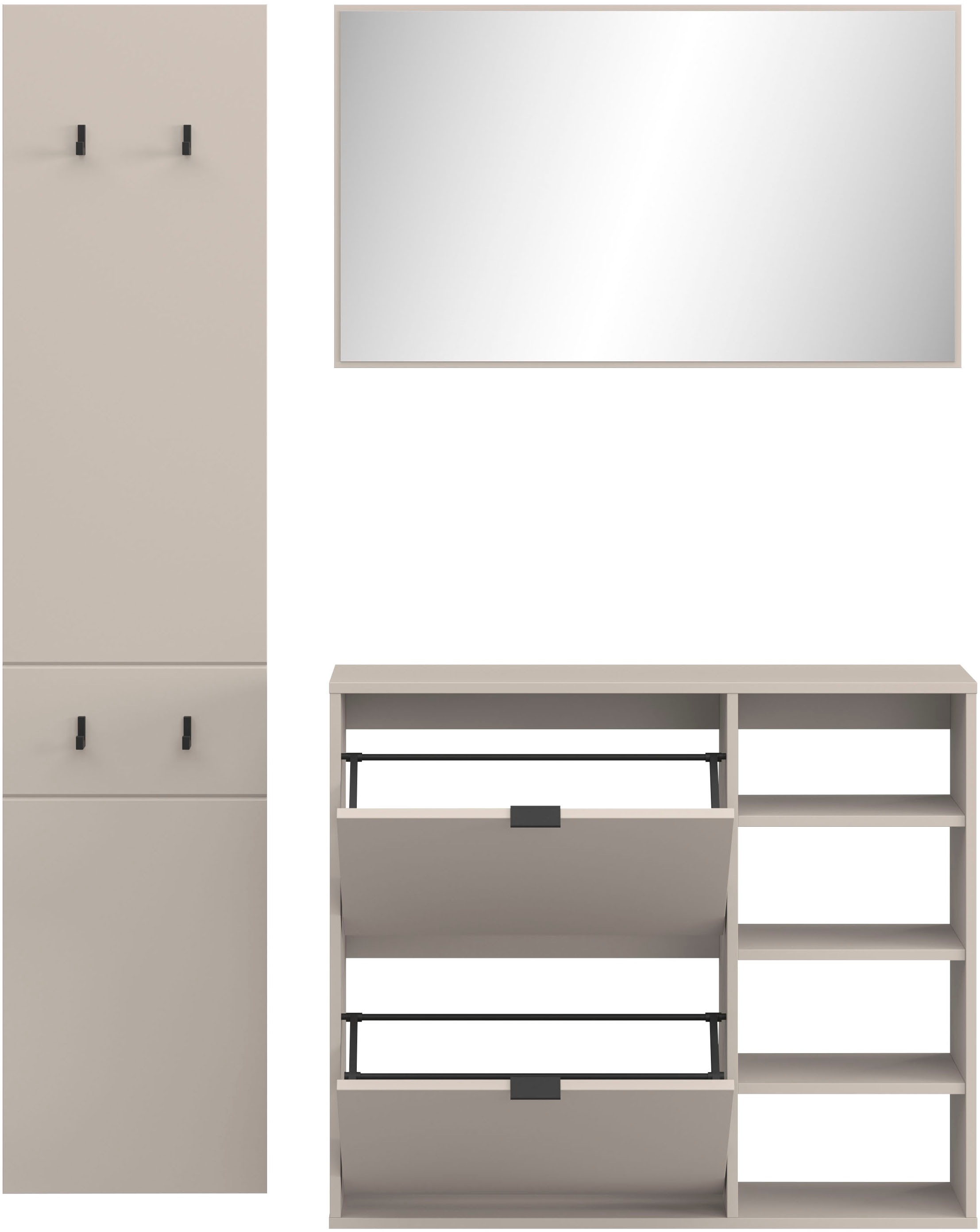 HBZ Garderoben-Set »Florenz Garderobe B/H/T 140x180x27 cm« 3 Stk. tlg.