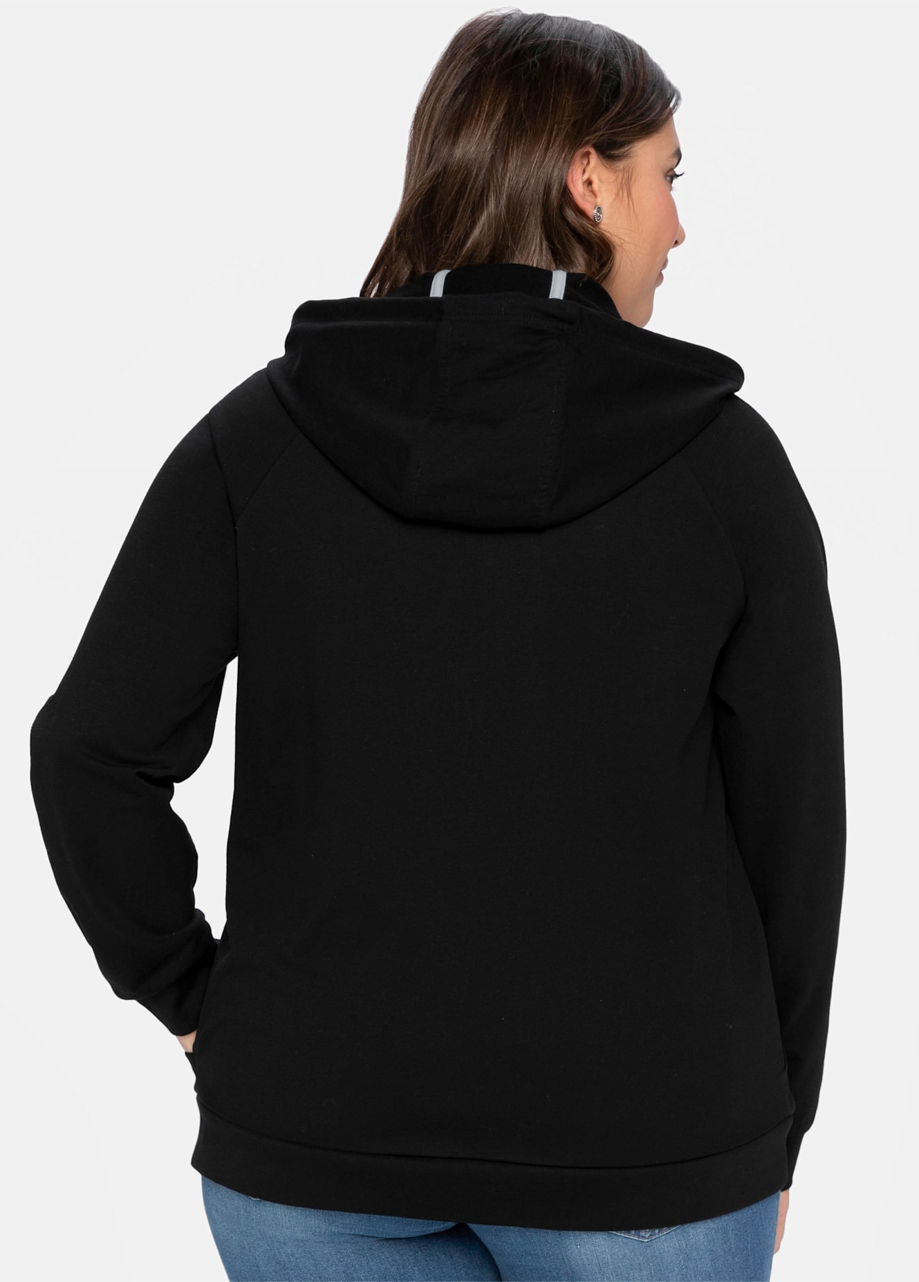 Sheego Shirtjacke »Kapuzensweatjacke«, (1 tlg.)