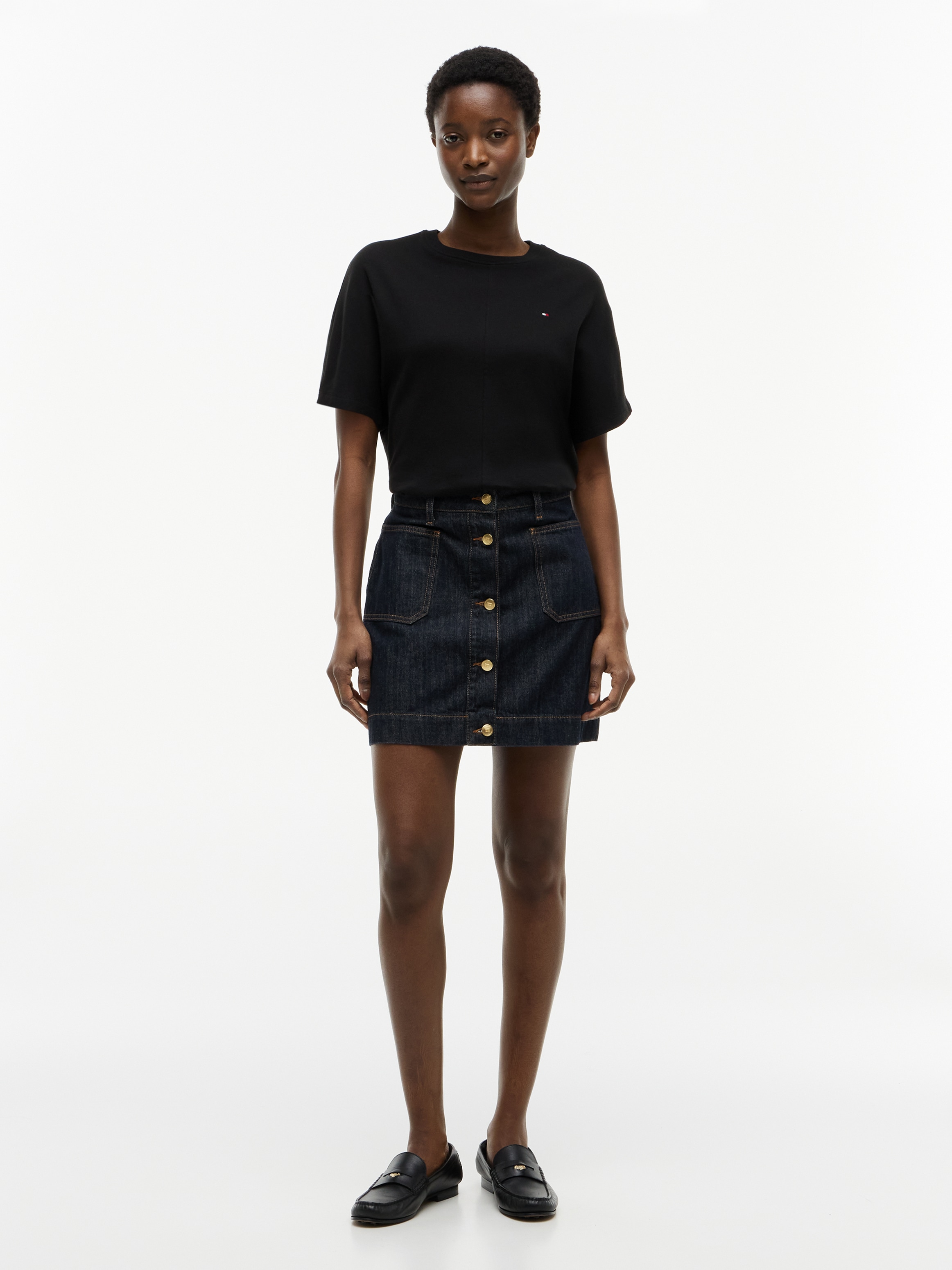 Tommy Hilfiger Jeansrock »MINI SKIRT RINSE HW« mit stilvoller Knopfleiste, aus Baumwolle