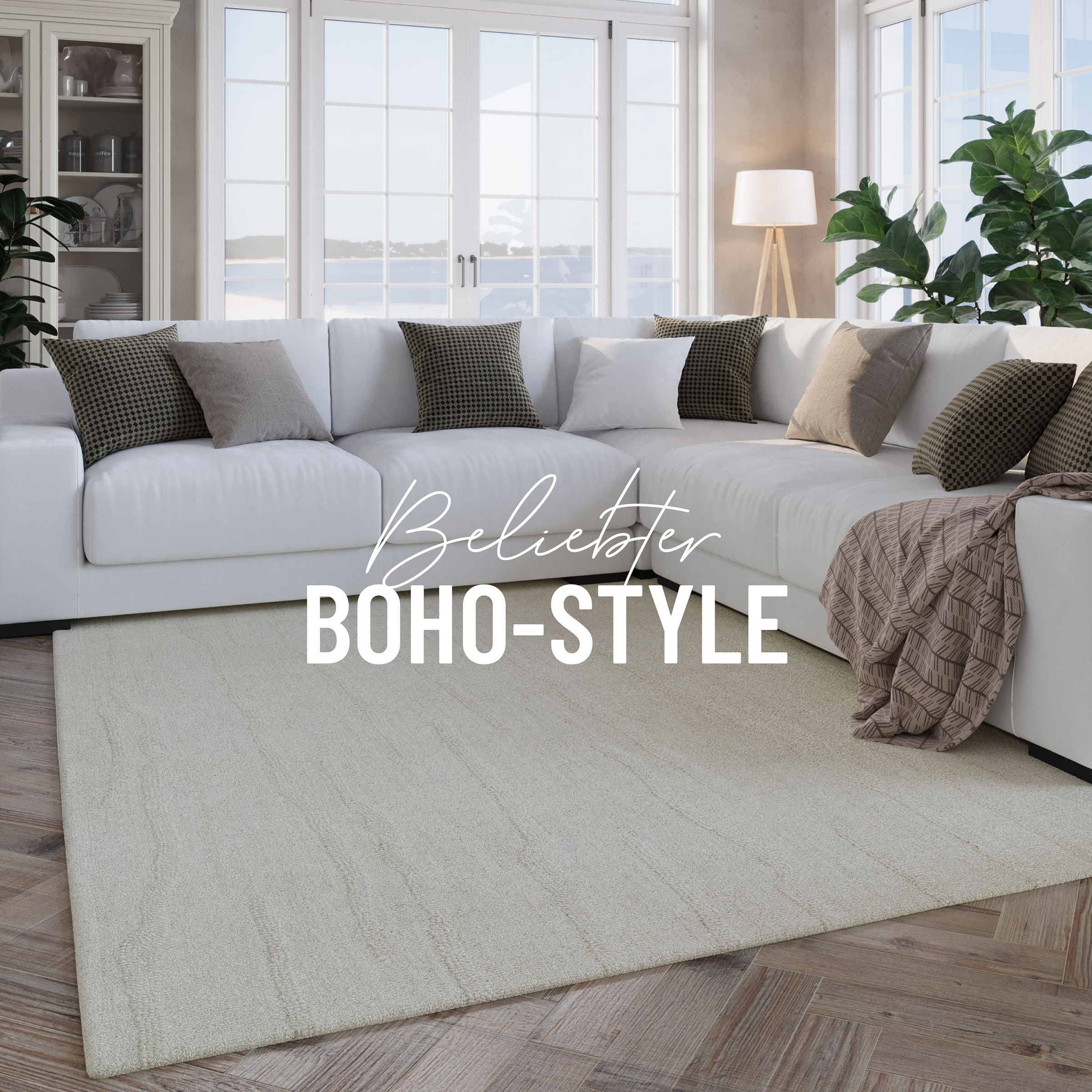 Wecon home Wollteppich »Hamptons TWENTY«, rechteckig, 15 mm Höhe, Läufer, Schurwolle, Kurzflor, Wohn- & Schlafzimmer, elegant, Streifen
