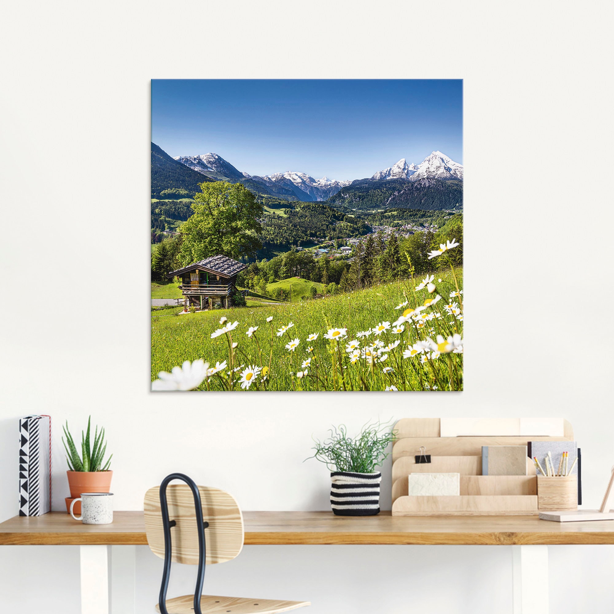 Online (1 St.), »Landschaft Berge, Artland Glasbild Alpen«, in verschiedenen Shop im Größen Bayerischen den in OTTO