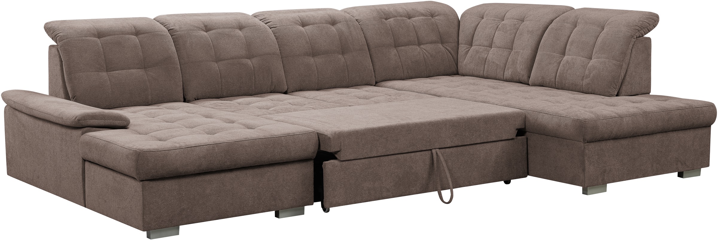 WERK2 Wohnlandschaft »Kordula-New U-Form«, Sofa in U-Form mit Schlaffunktion & Bettkasten, Schlafcouch