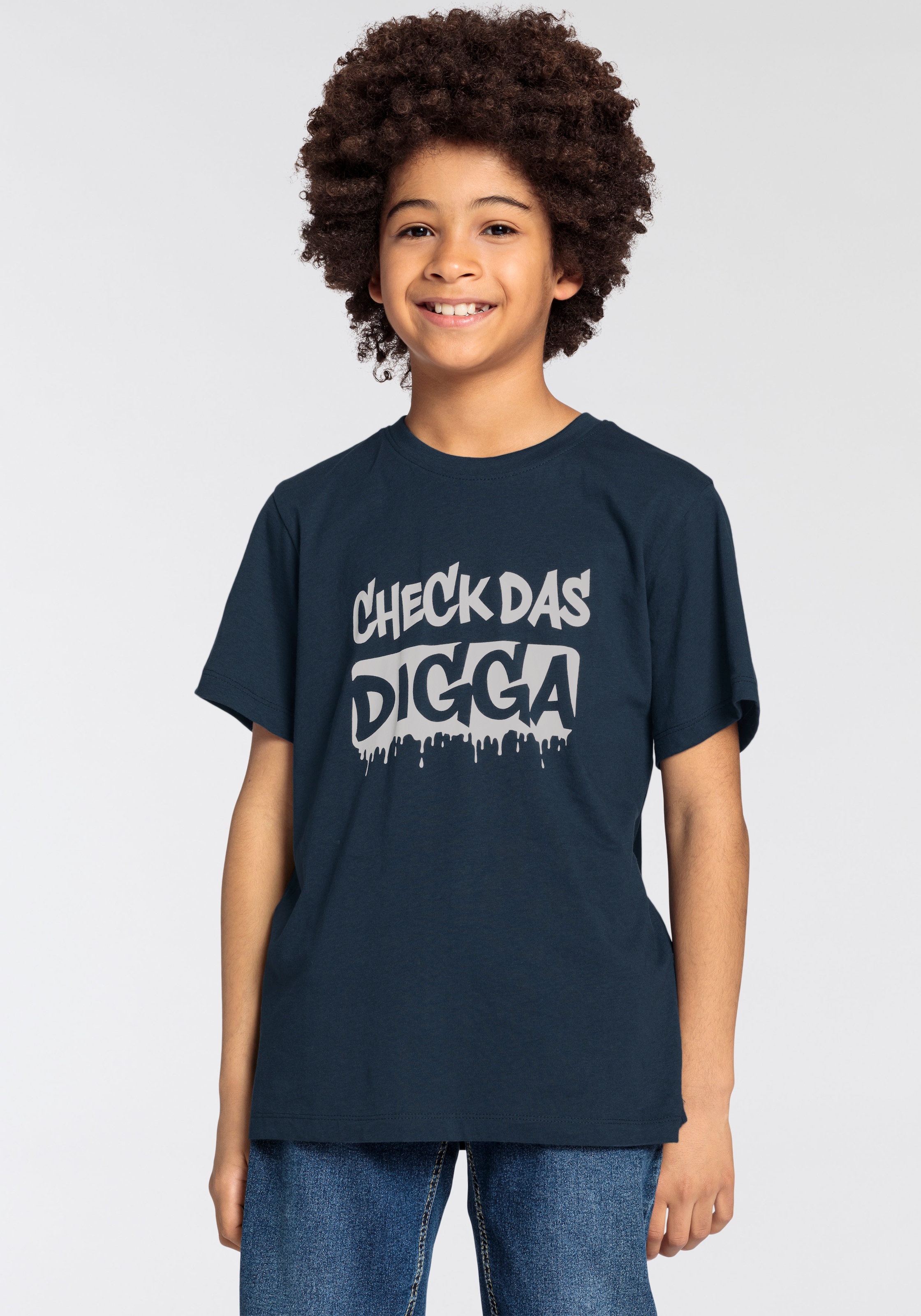 KIDSWORLD T-Shirt »CHECK für bei Jungen OTTO bestellen Sprücheshirt DIGGA«, DAS