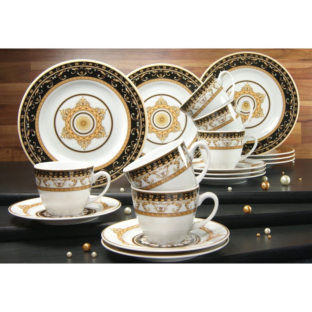 CreaTable Kaffeeservice »Geschirr-Set Majestosa«, (Set, 18 tlg., Kaffeegeschirr für 6 Personen)