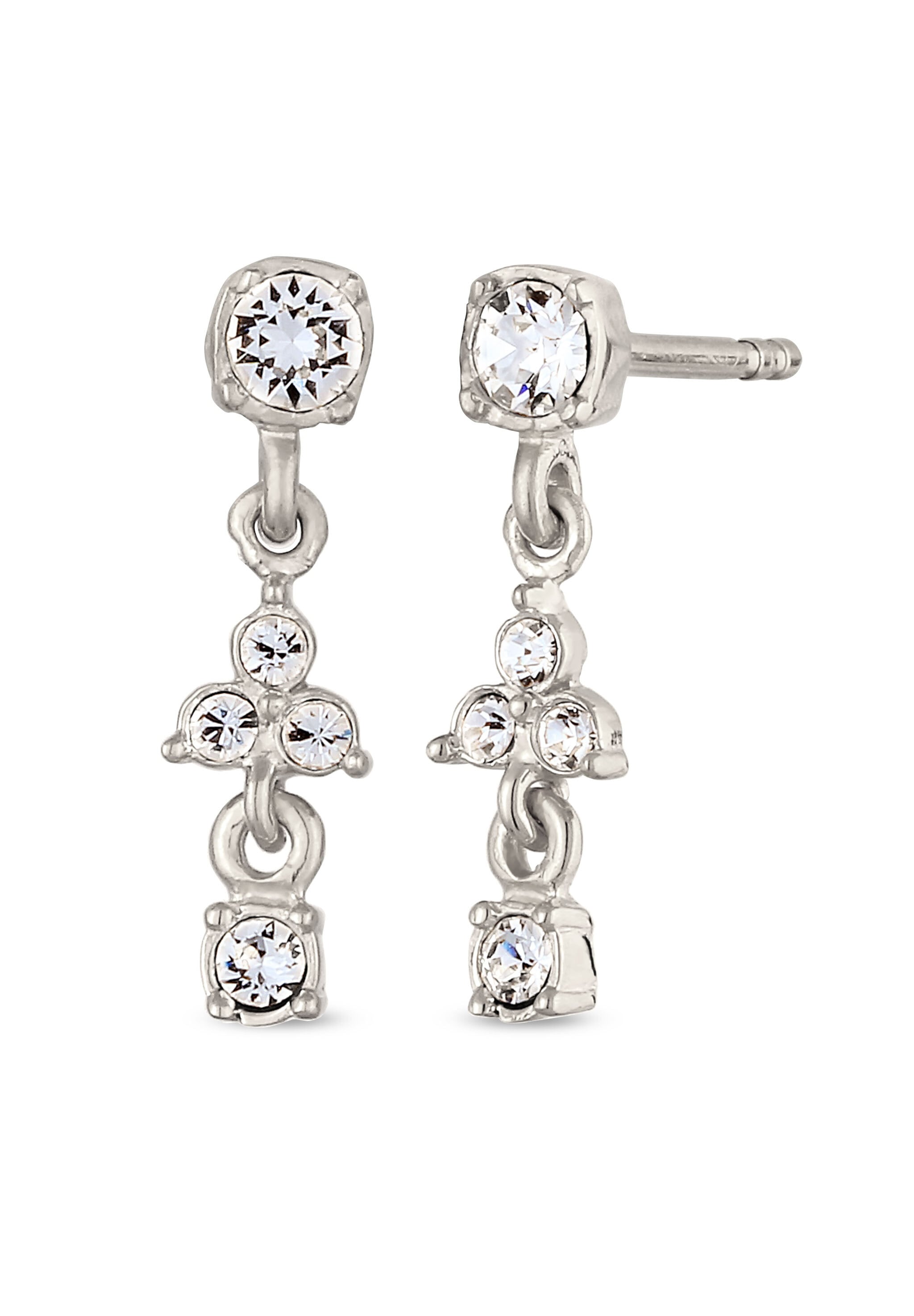 Elli Paar Ohrstecker »Ohrringe Ohrstecker mit Kristallen von Swarovski® Weiß 925 Sterling Silber«