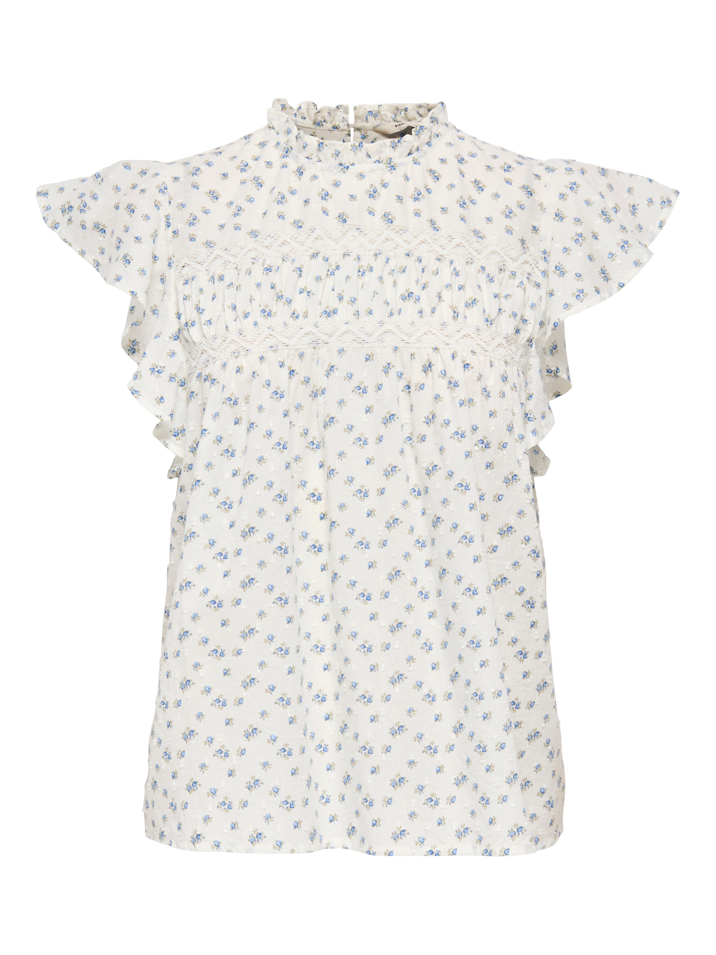 ONLY Rüschentop »ONLKATTI S/S DOBBY TOP WVN NOOS« Baumwolle, regular fit