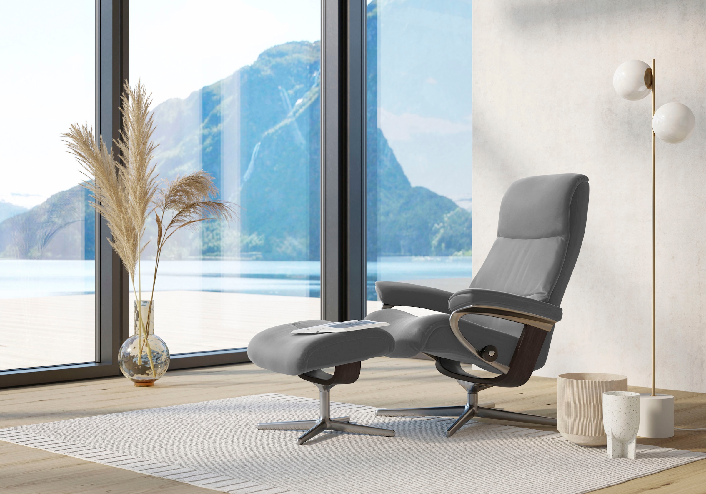 Stressless® Fußhocker »View« mit Cross Base, Größe S, M & L, Holzakzent Wenge