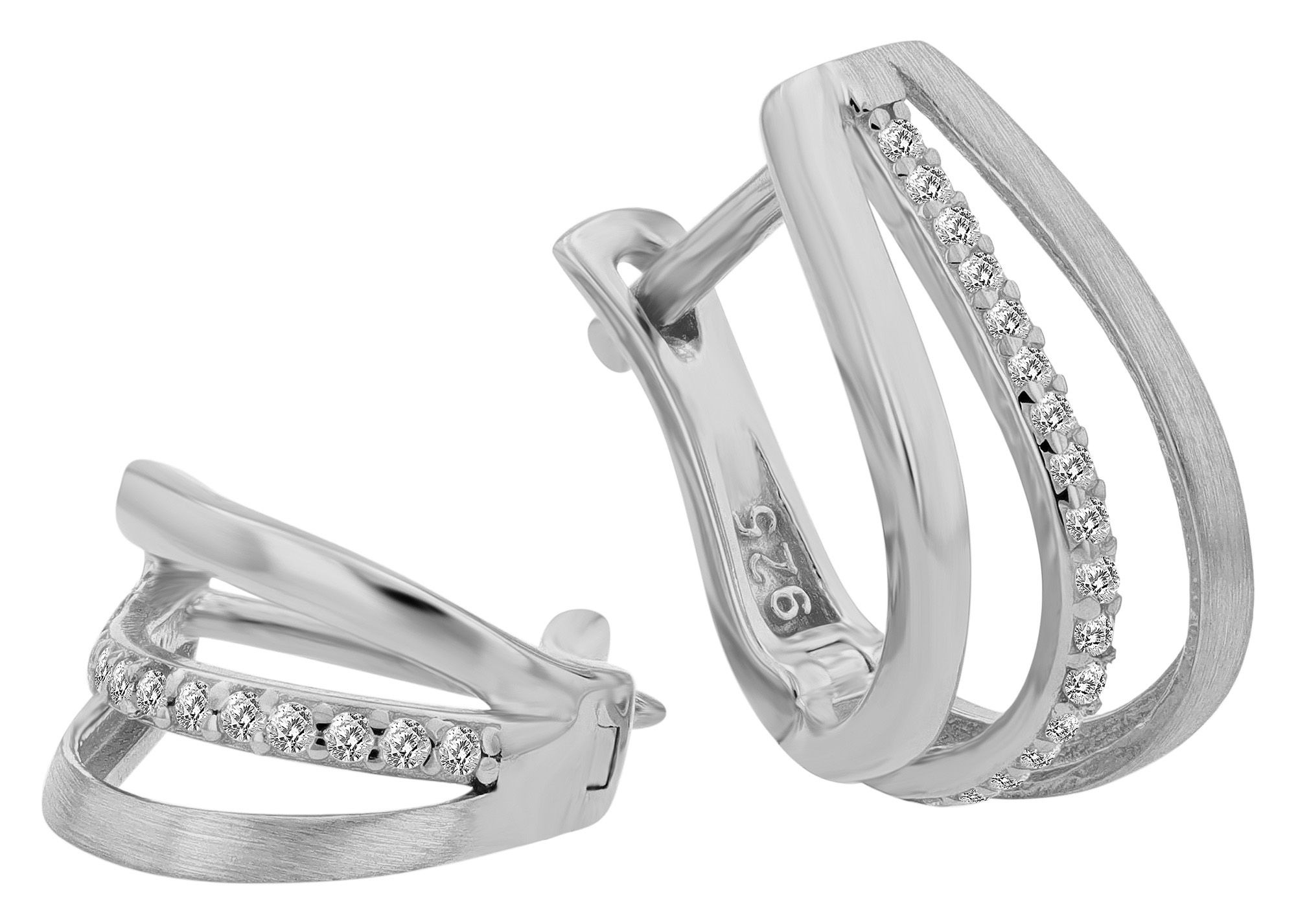 Adelia´s Paar Ohrstecker »Damen Ohrringe ¿ Ohrstecker aus 925 Silber mit Zirkonia«