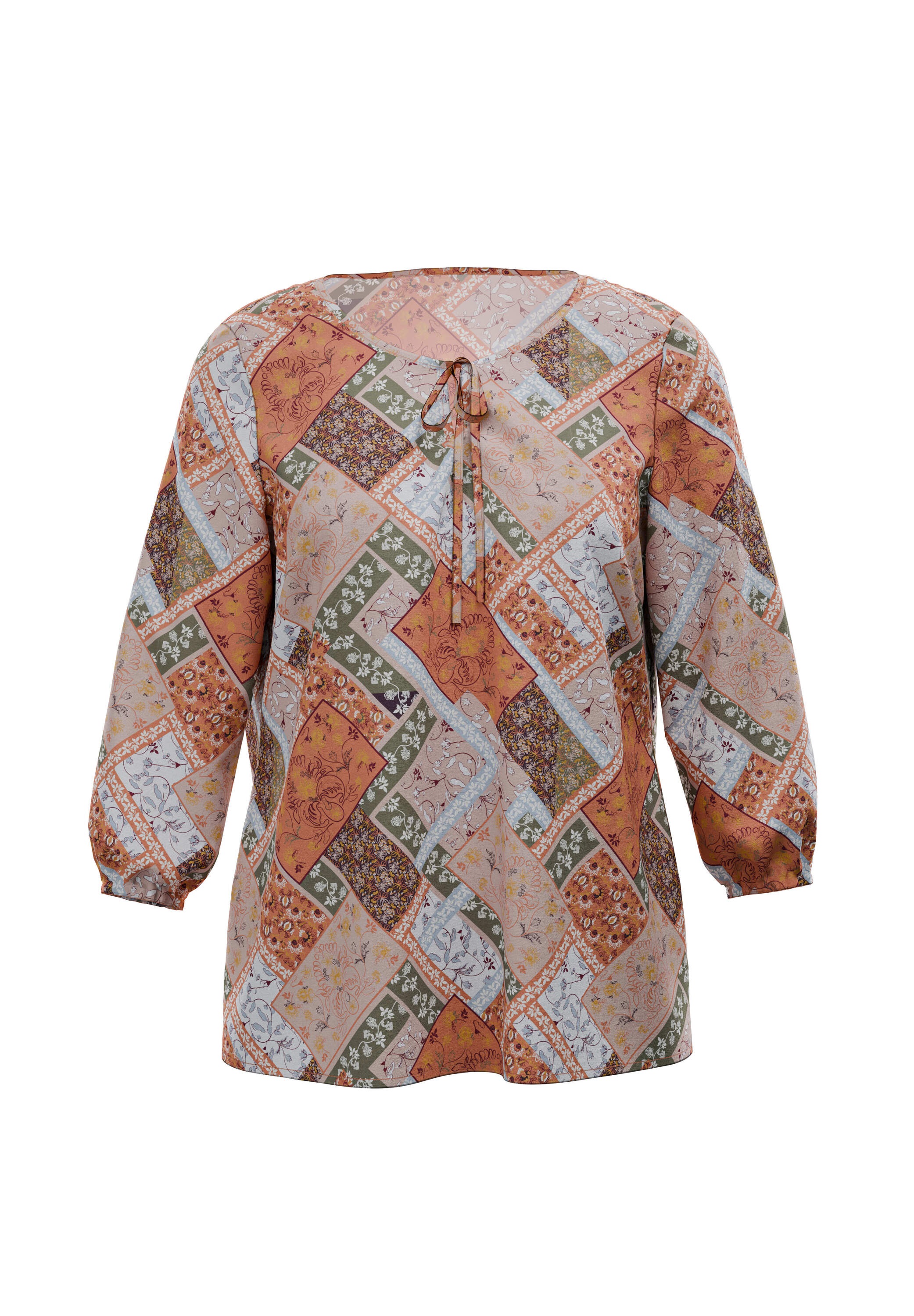 Sieh an! Longbluse »Druck-Tunika Druckbluse mit Patchwork-Muster«