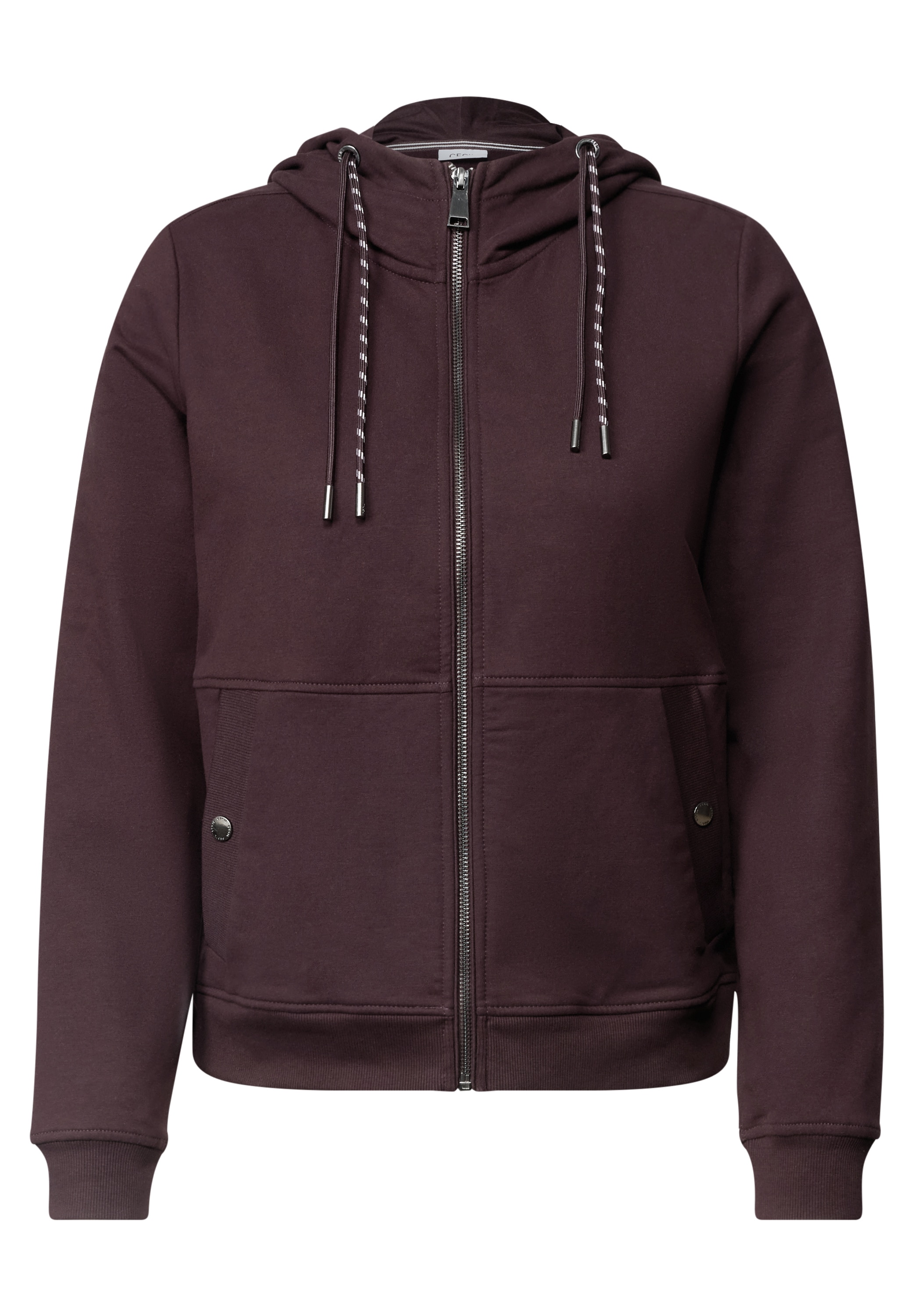 Cecil Kapuzensweatjacke mit Elasthananteil /  unifarben