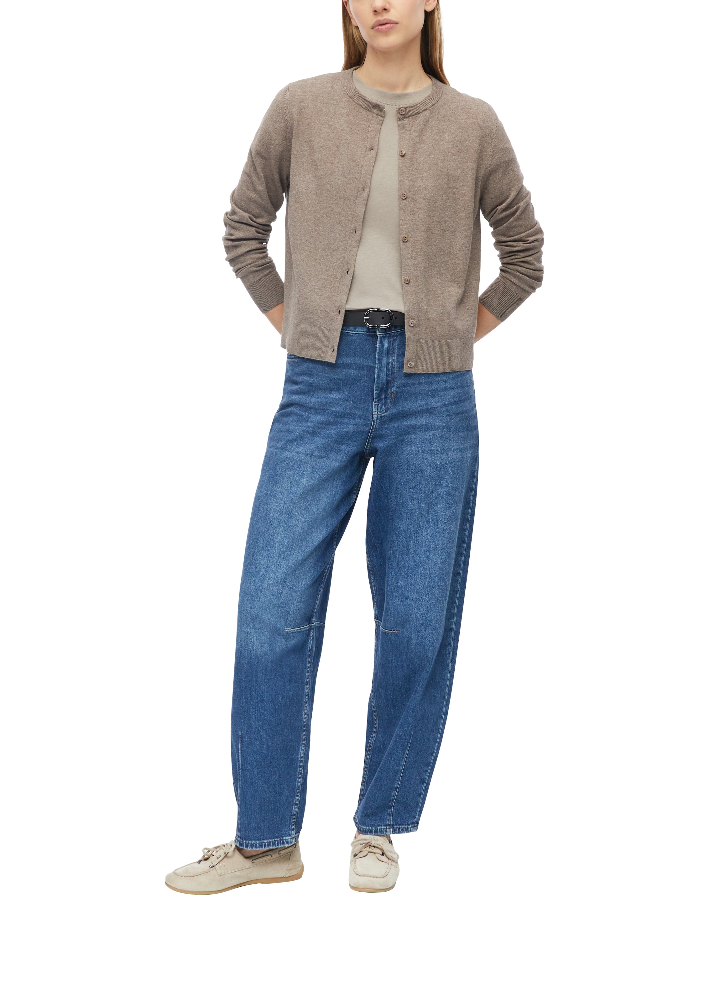 s.Oliver Strickjacke Rundhals mit Viskose