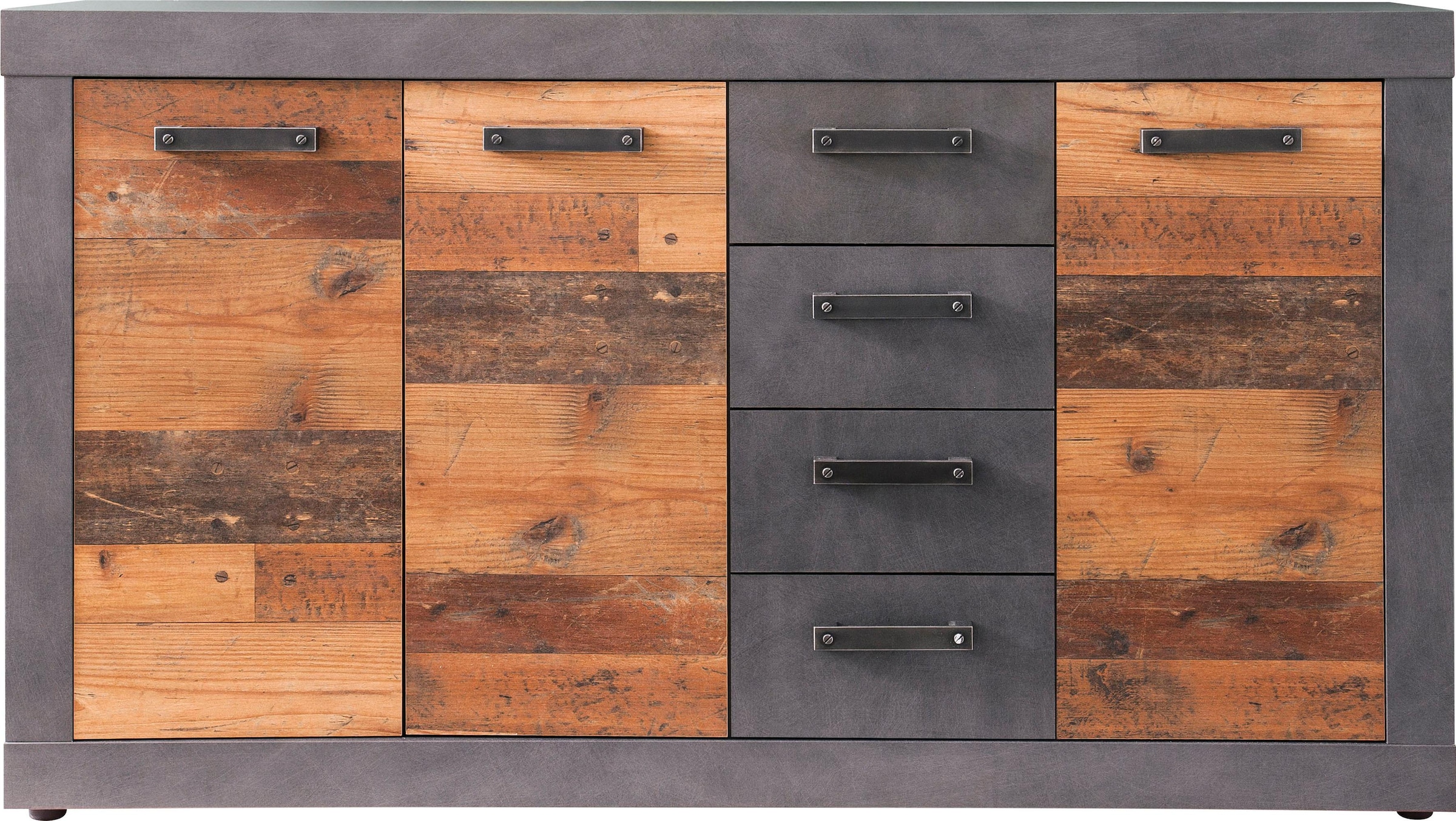 INOSIGN Kommode »Ilana«, Sideboard im modernen Industrial Style - Mit 4 Schubladen und 4 Fächer