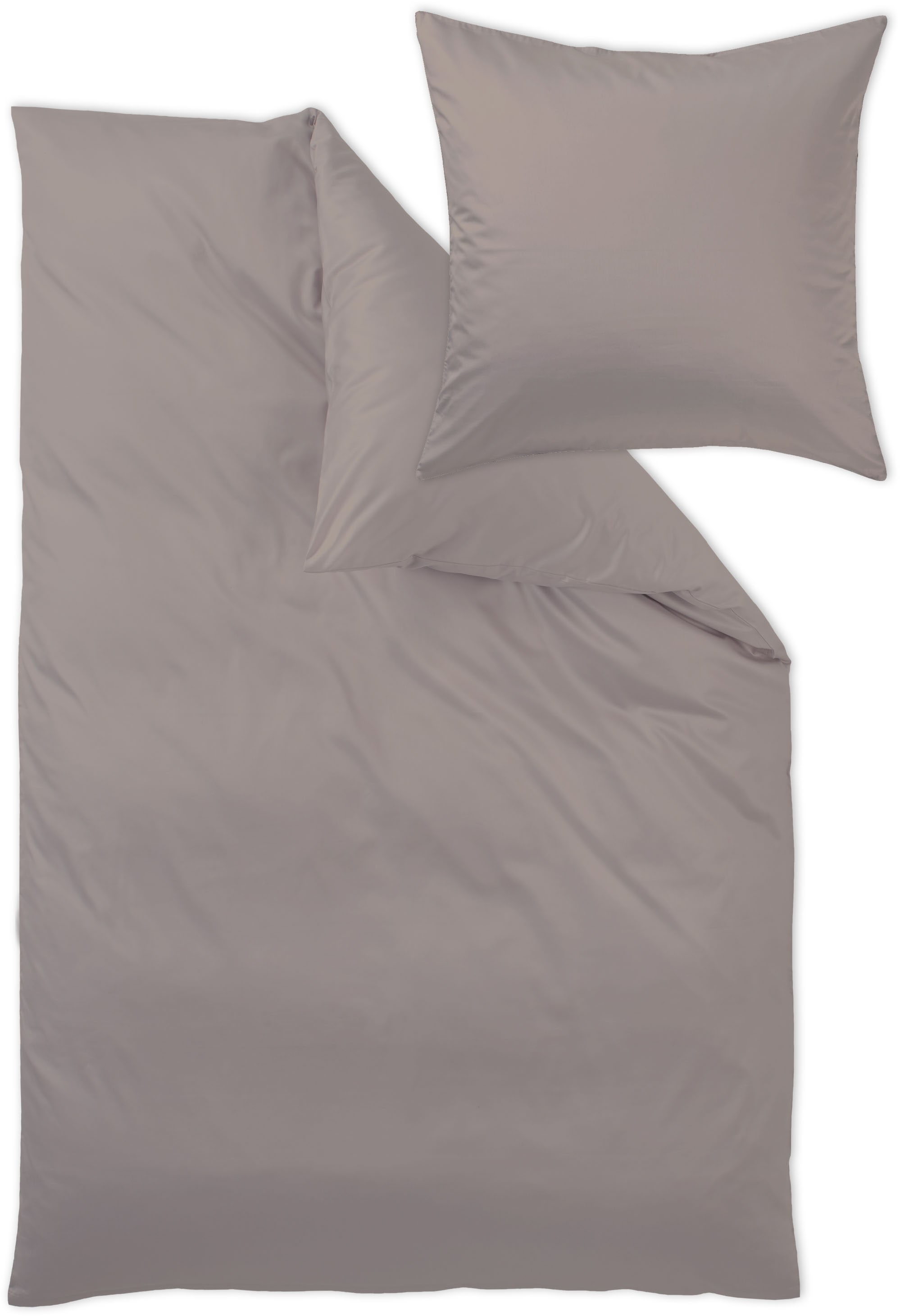 Curt Bauer Bettwäsche »Uni-Mako-Satin aus 100% Baumwolle, Bett- und Kopfkissenbezug mit Reißverschluss, pflegeleicht, STANDARD 100 by OEKO-TEX® und Made in Green zertifiziert, auch ganzjährig geeignet, edle Haptik«, (2 tlg.)